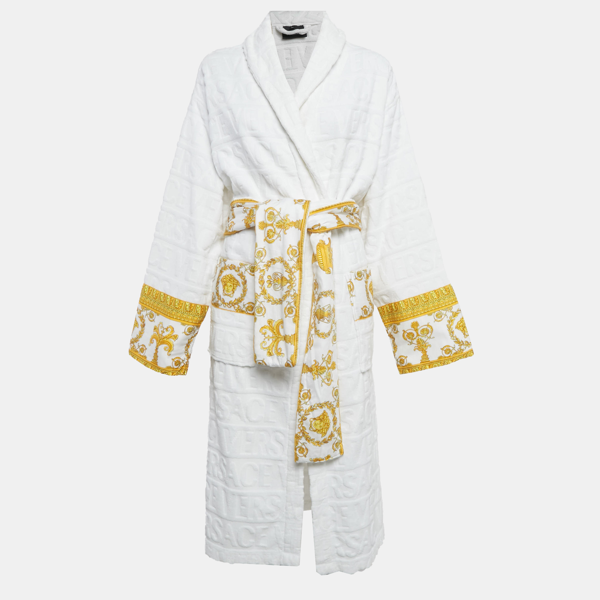 

Versace Home White Monogram Medusa Amplified Terry Bathrobe XL