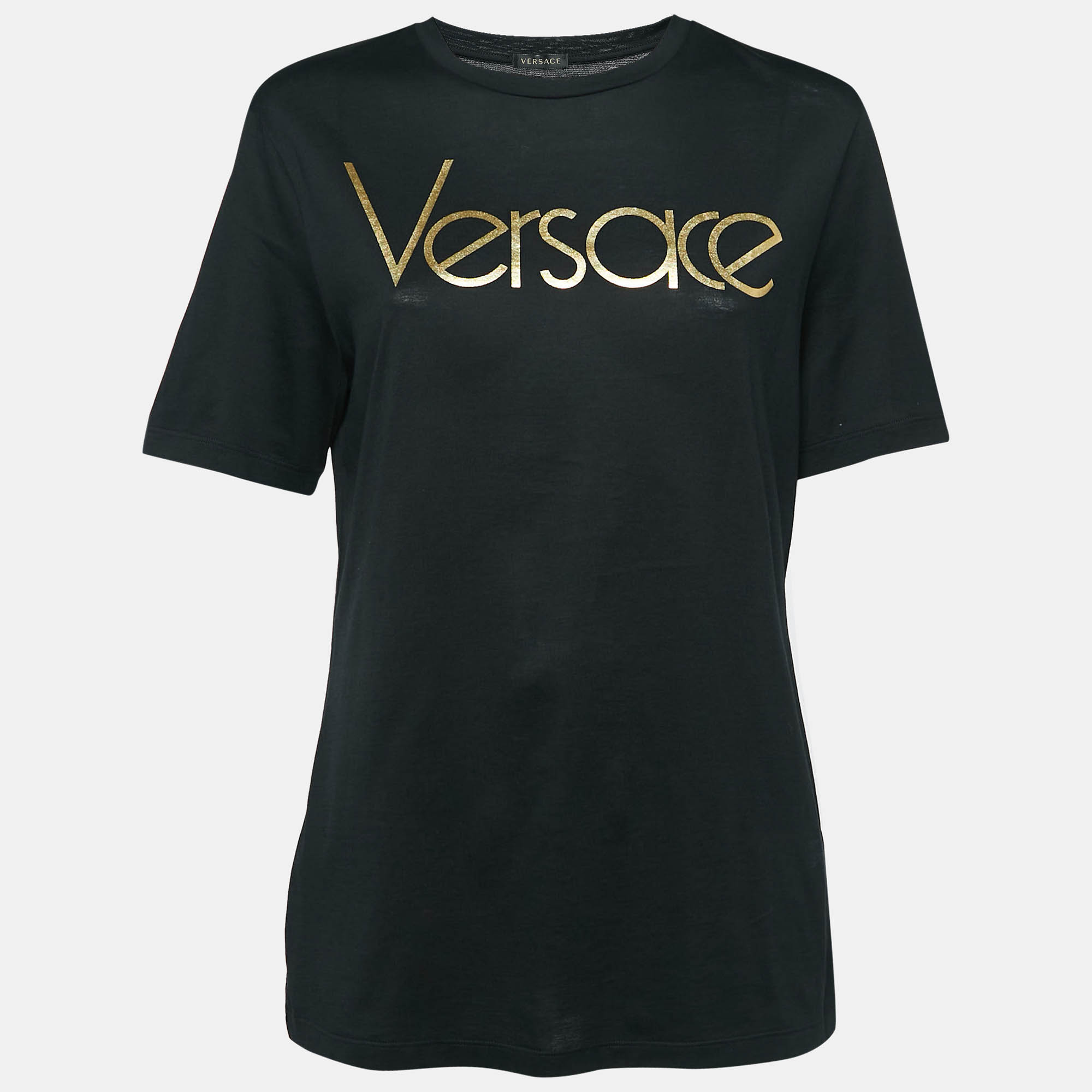 

Versace Black Logo Print Jersey Short Sleeve T-Shirt M