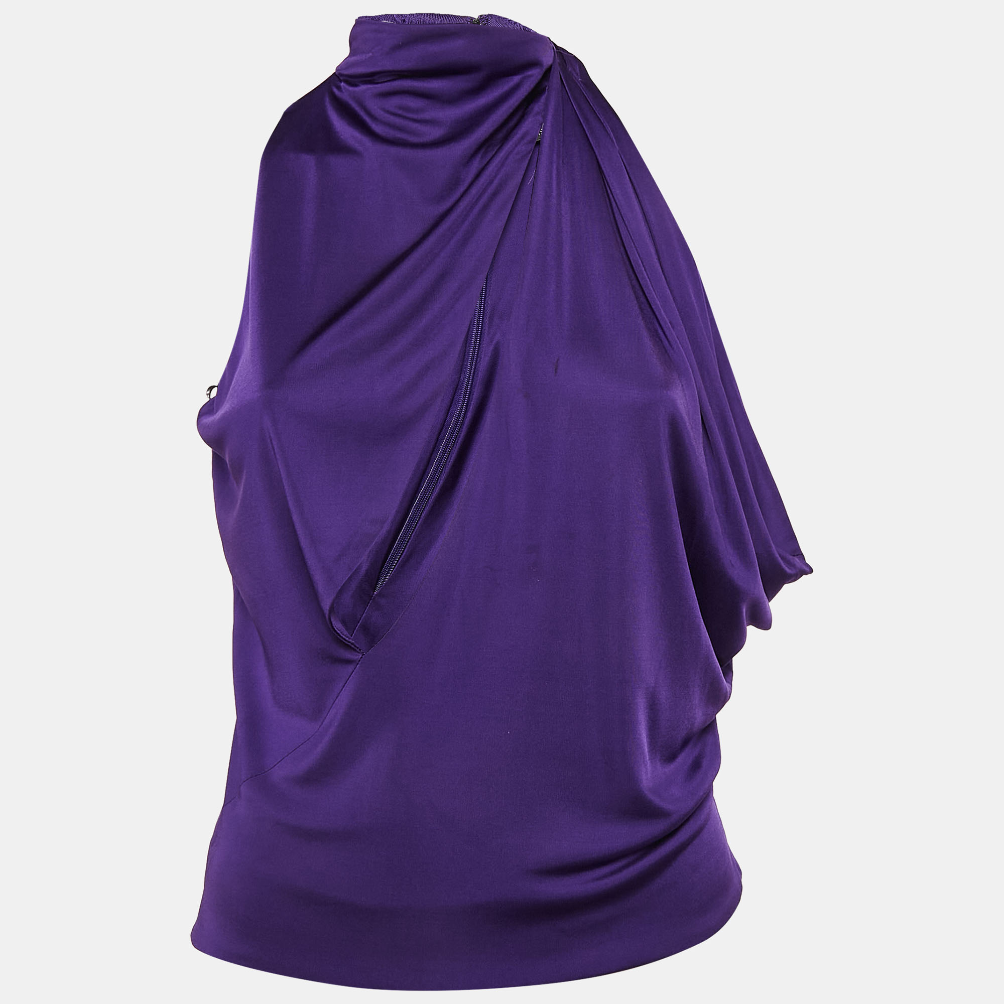 

Versace Purple Jersey Cut-Out Sleeveless Top S