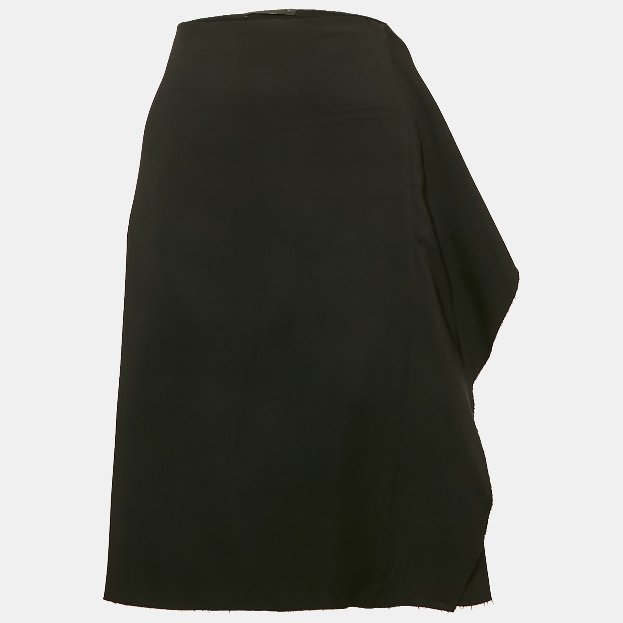 

Versace Black Sateen Drape Detail Pencil Skirt L