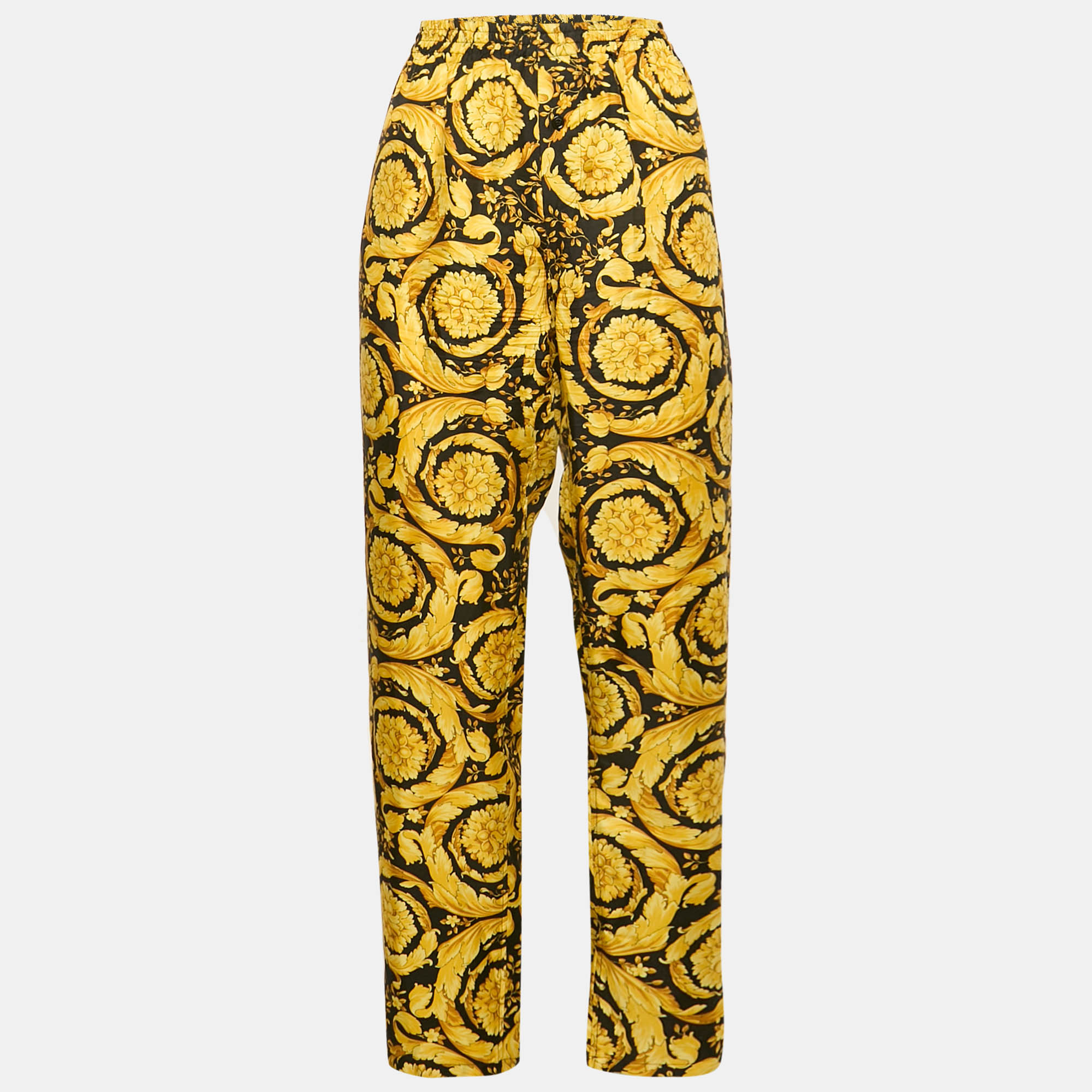 

Versace Yellow Silk Greca Border Barocco Pyjama Pants M