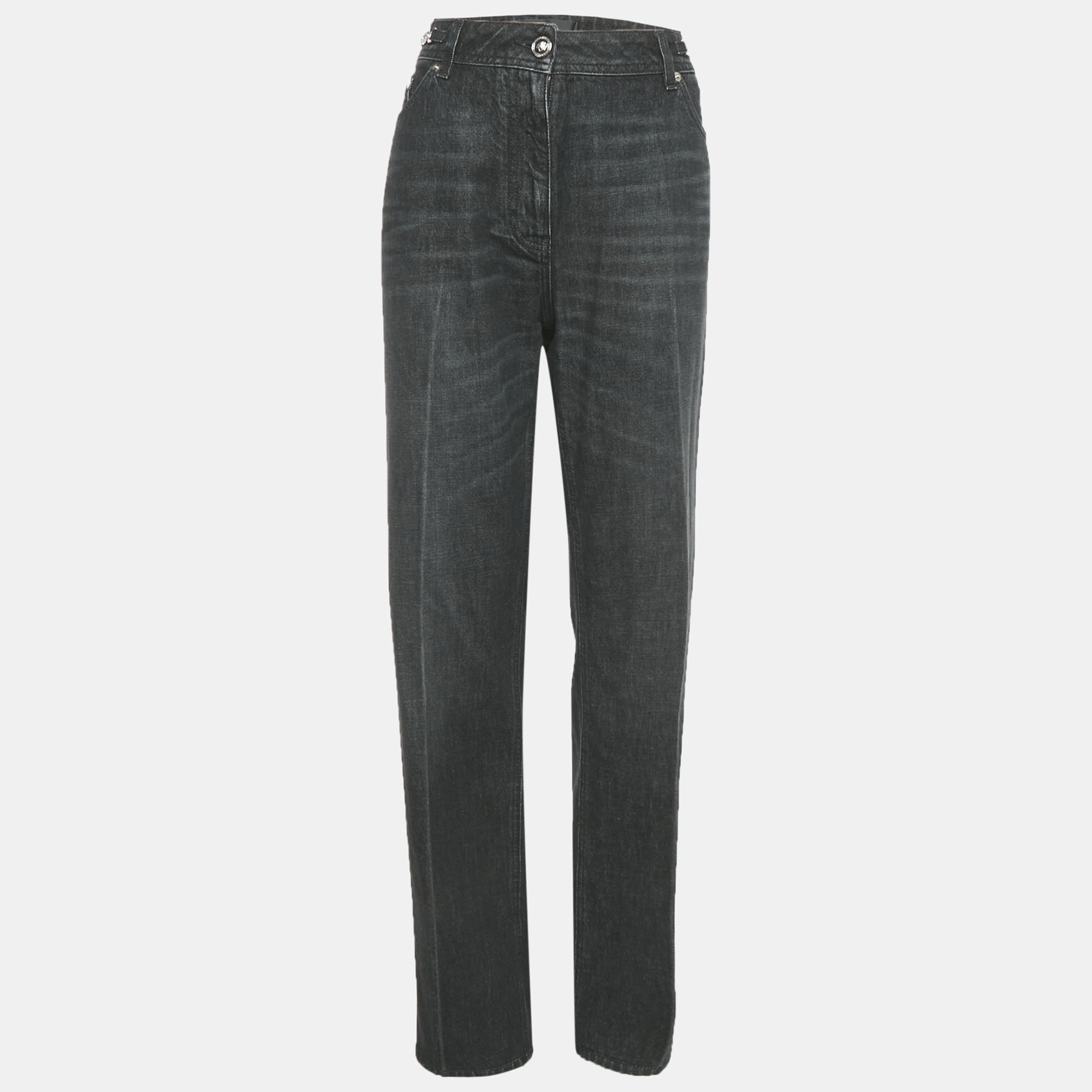 

Versace Dark Grey Denim Wide Leg Jeans M Waist 34"