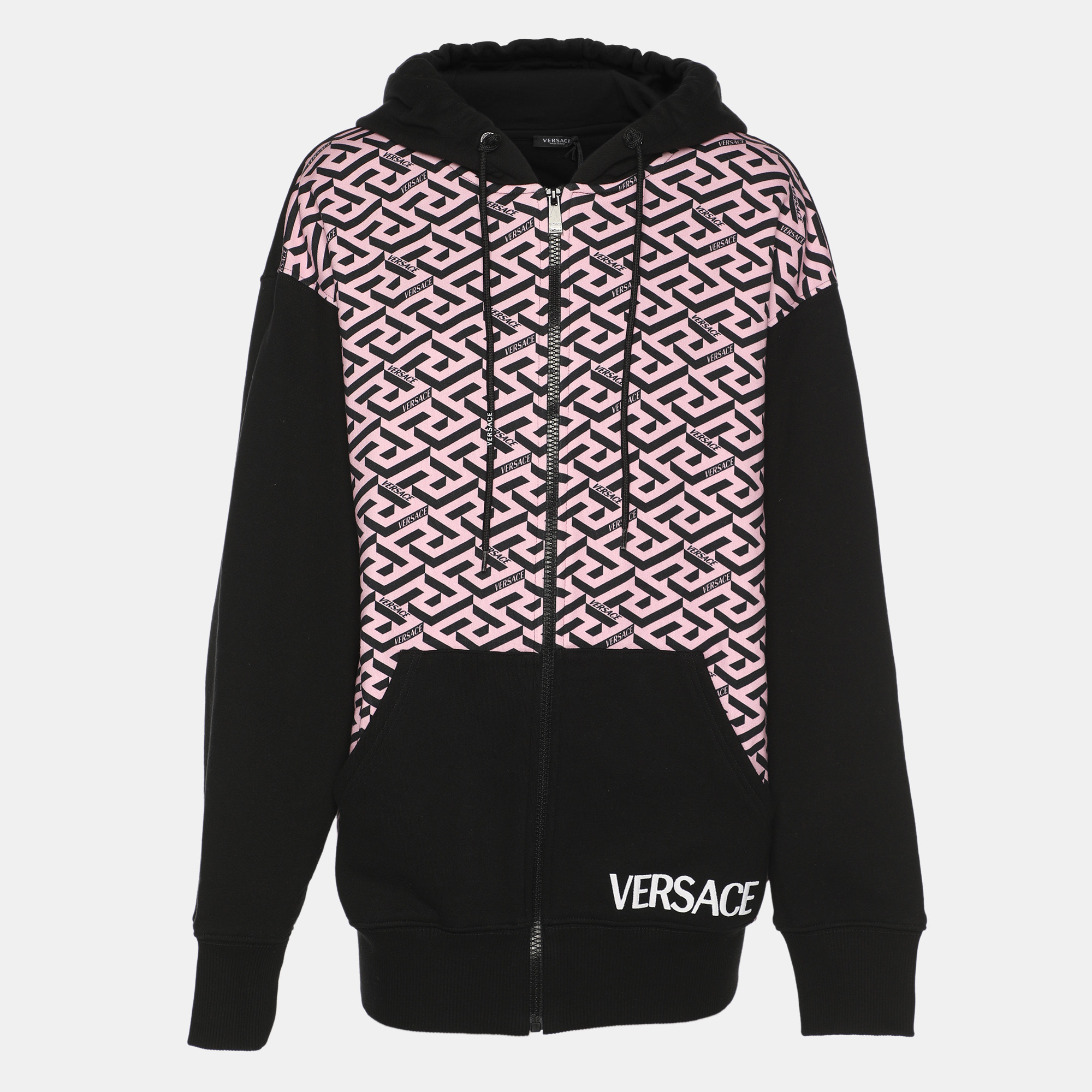 

Versace Black/Pink Jersey La Greca Hoodie M