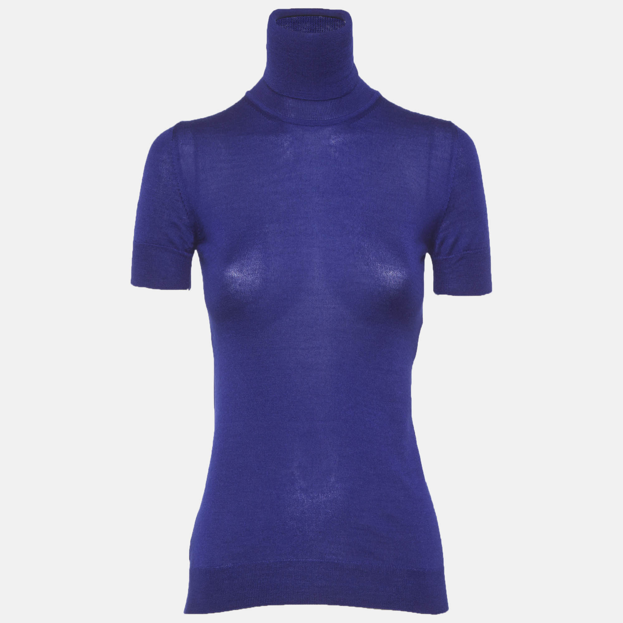 

Versace Blue Cashmere Knit Turtle Neck Top S