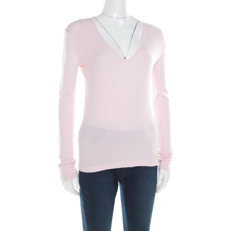 

Versace Pink V-Neck Sweater