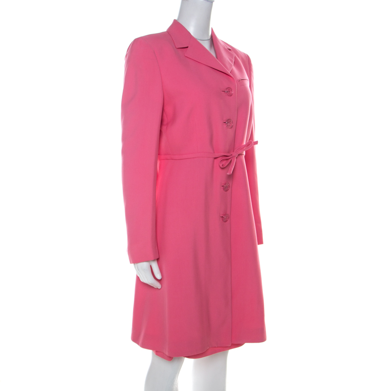 

Gianni Versace Pink Silk Vintage Long Jacket & Skirt Suit