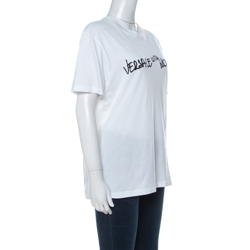 

Versace White Cotton With Love Print T-shirt