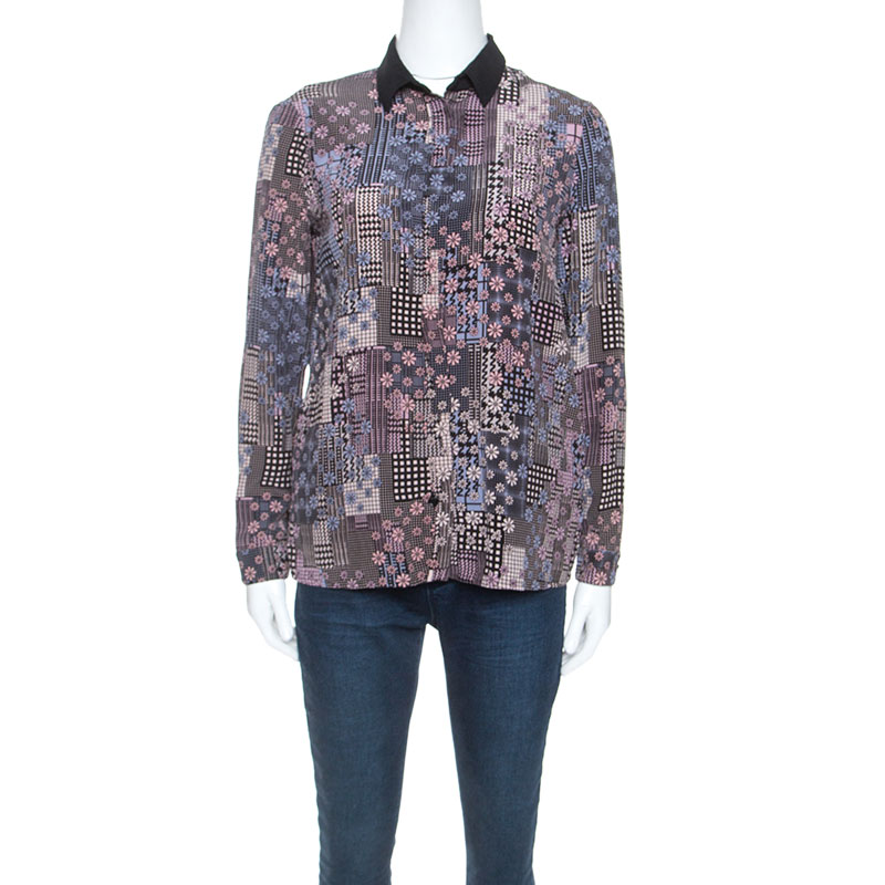

Versace Multicolor Abstract Printed Silk Long Sleeve Shirt