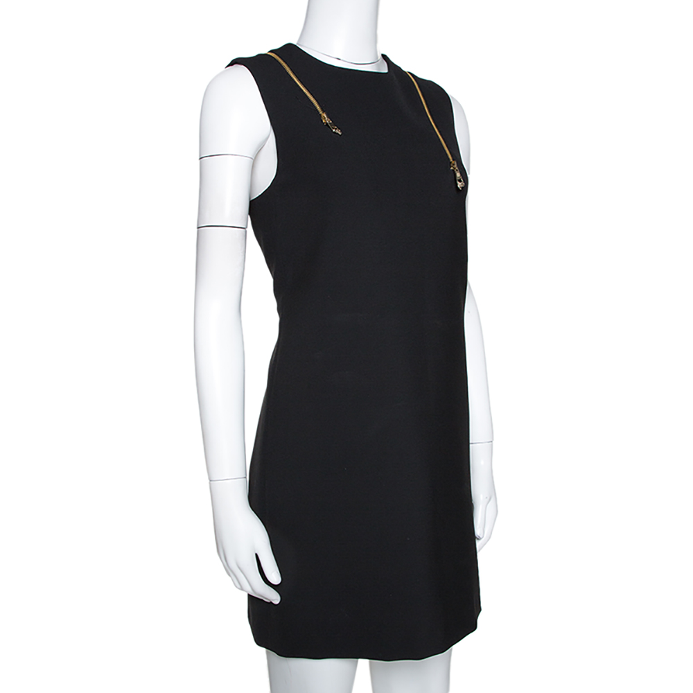 

Versace Collection Black Knit Shoulder Zip Detail Sleeveless Dress