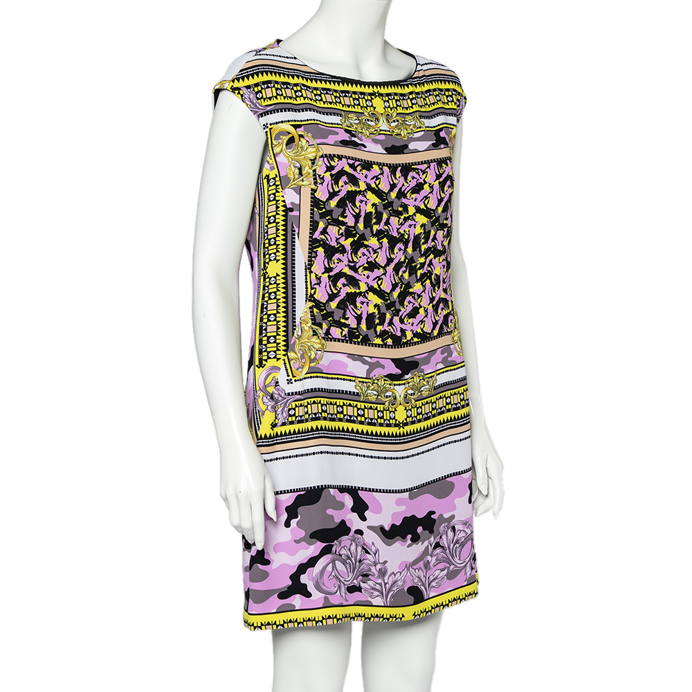 

Versace Collection Multicolored Abstract Print Crepe Mini Dress, Multicolor