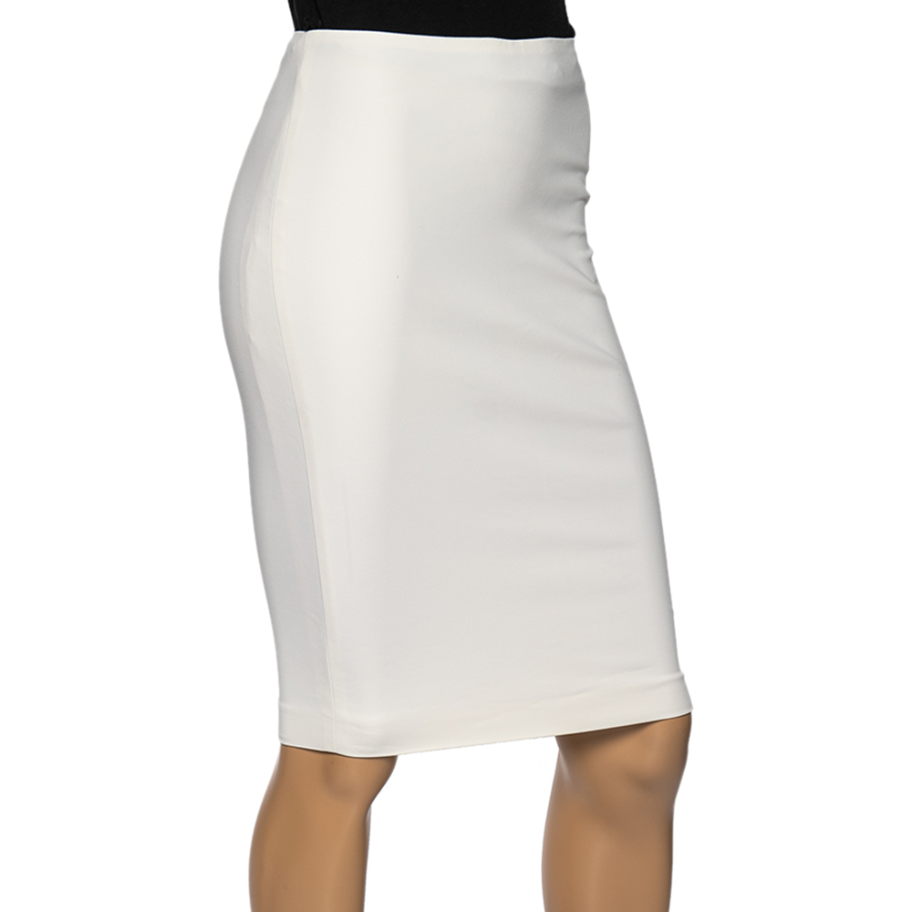 

Versace Off White Silk Pencil Skirt