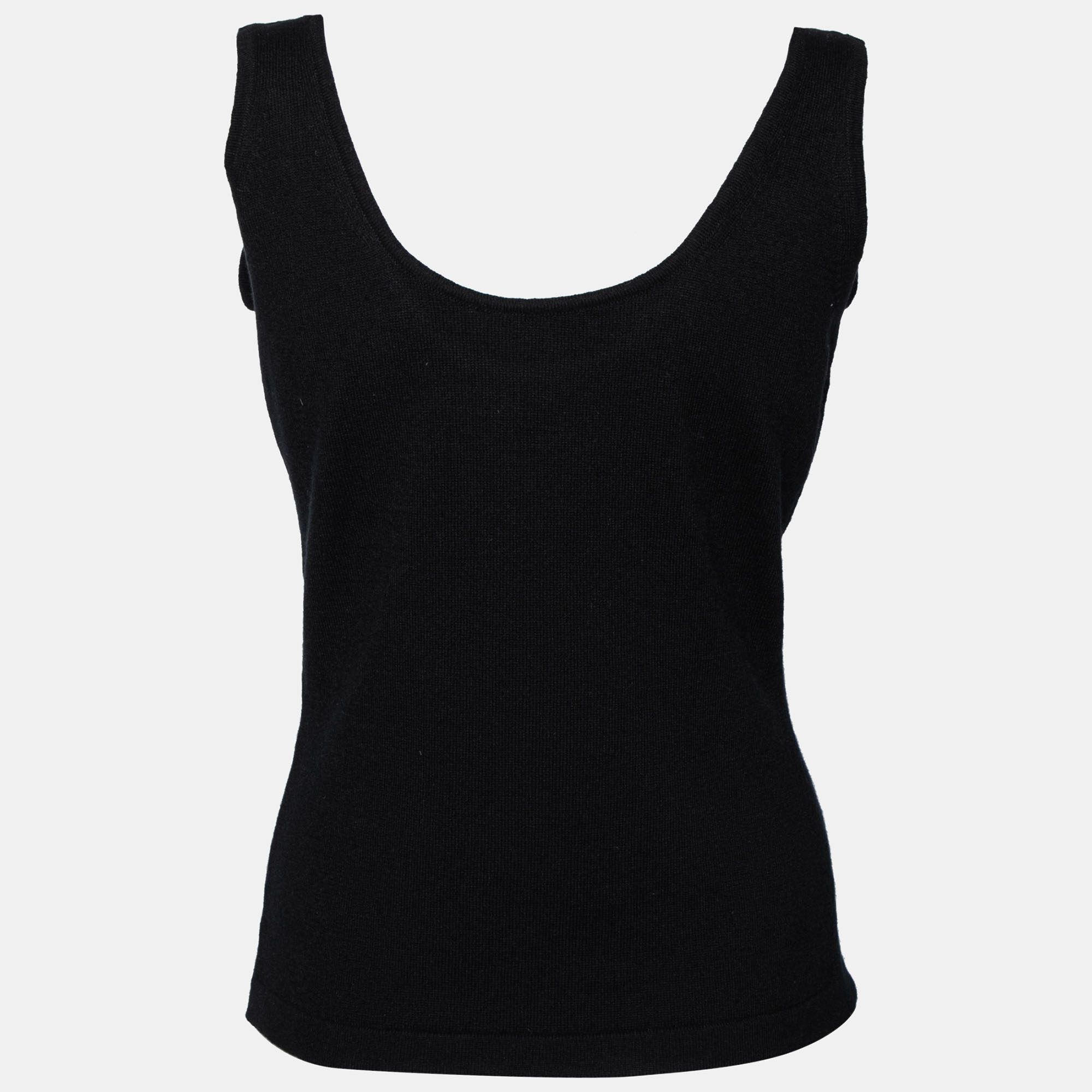 

Versace Black Cashmere Sleeveless Tank Top