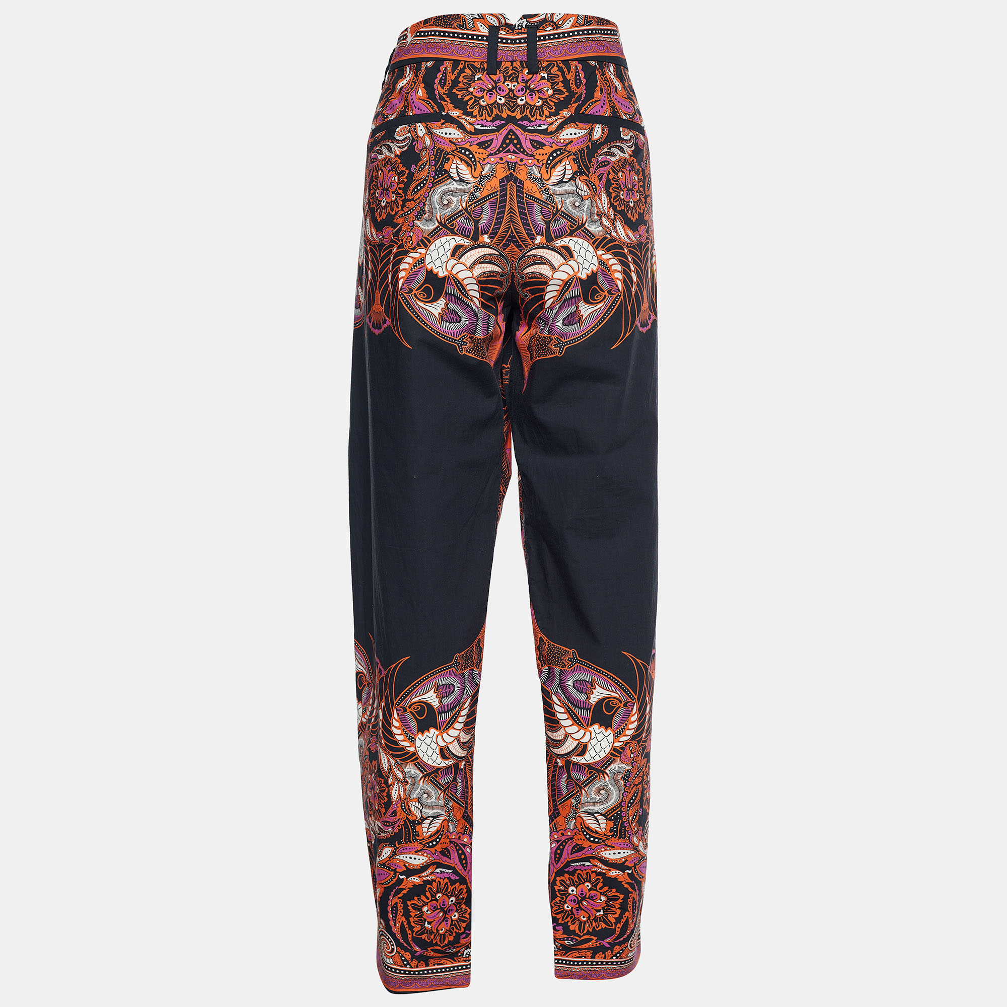 

Versace Collection Black Paisley Print Poplin Tapered Trousers