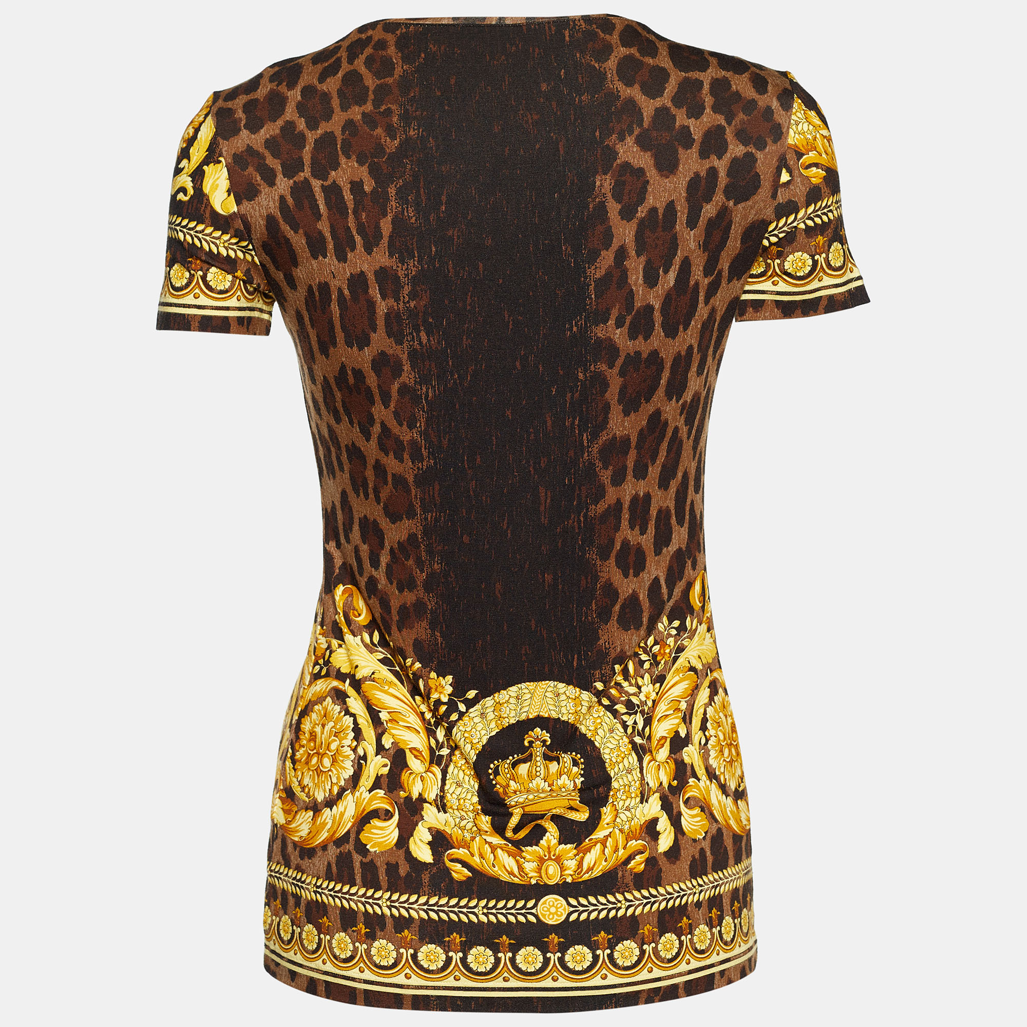 

Versace Brown Animal Print Jersey Top M