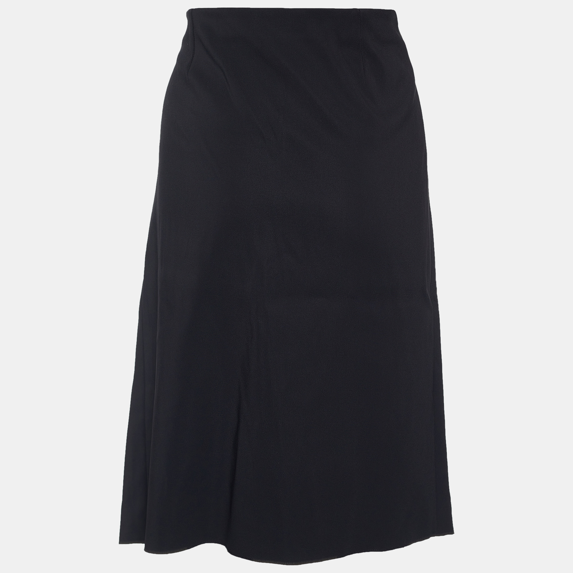 

Versace Black Crepe Drape Detail Pencil Skirt