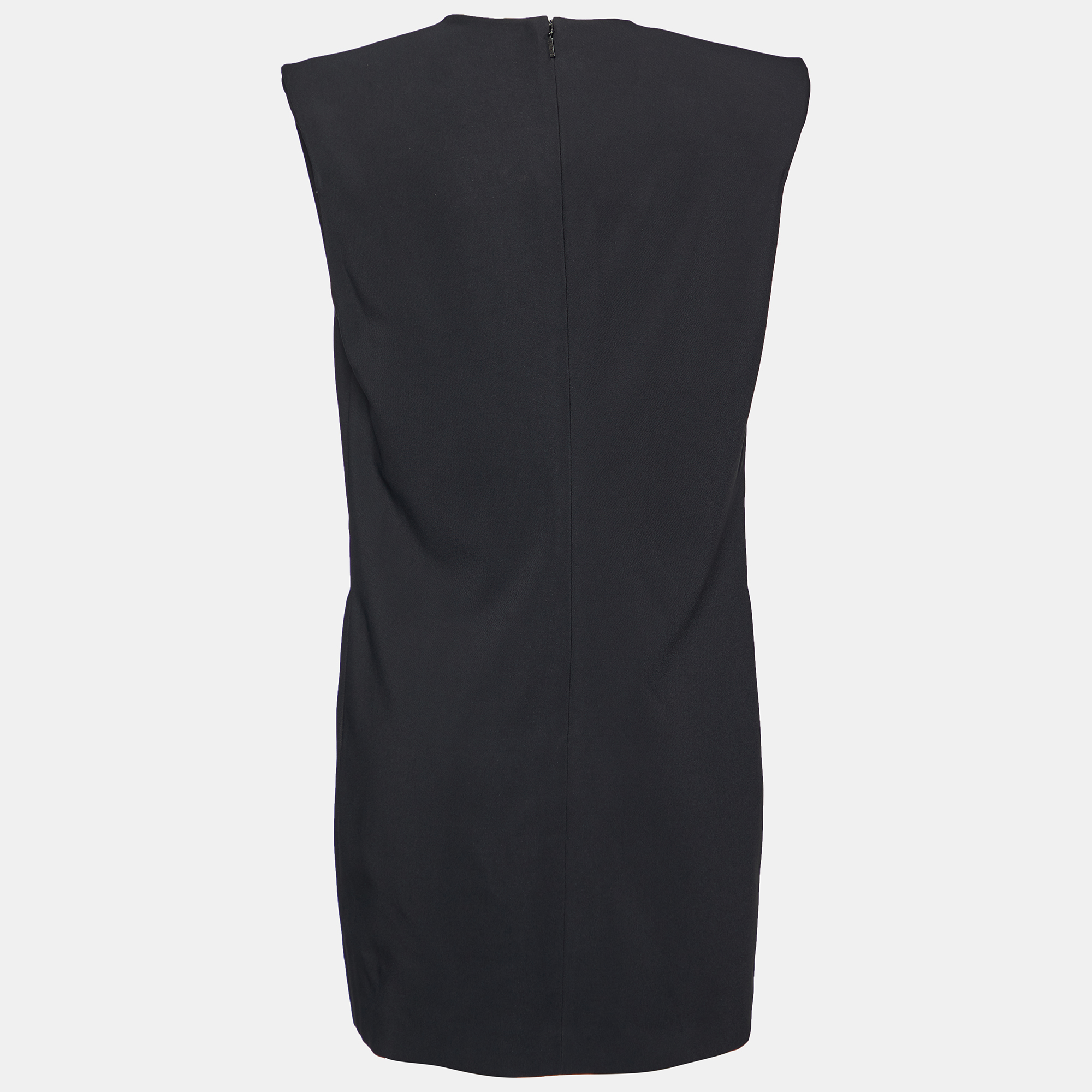 

Versace Black Crepe Power Shoulder Mini Dress