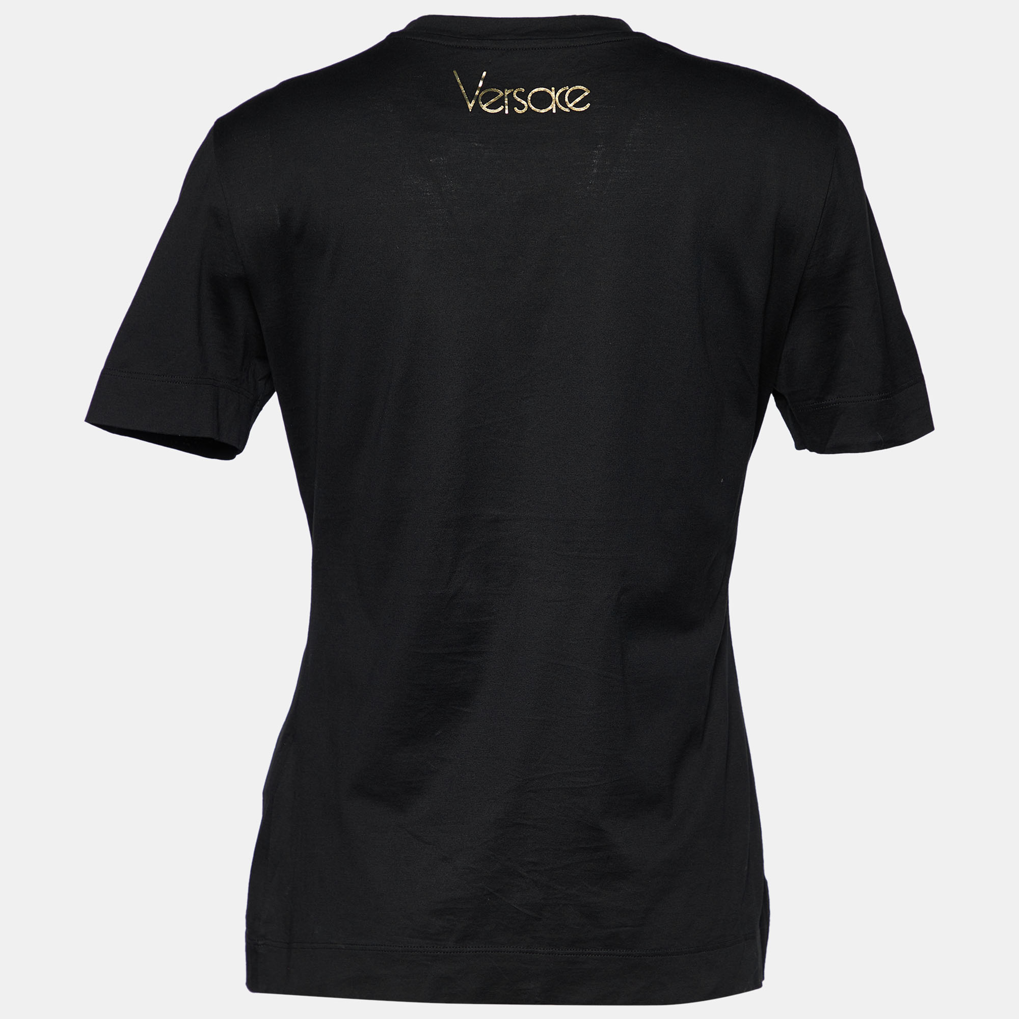 

Versace Black Cotton Audrey Capsule Embellished T-Shirt
