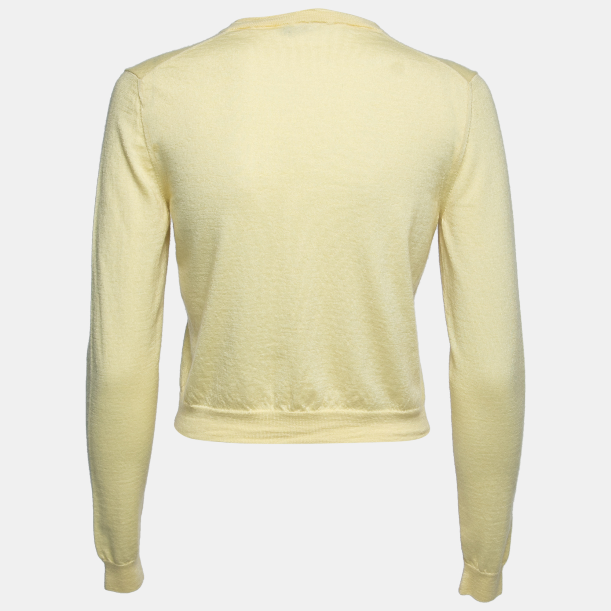 

Versace Yellow Cashmere Button Front Cardigan