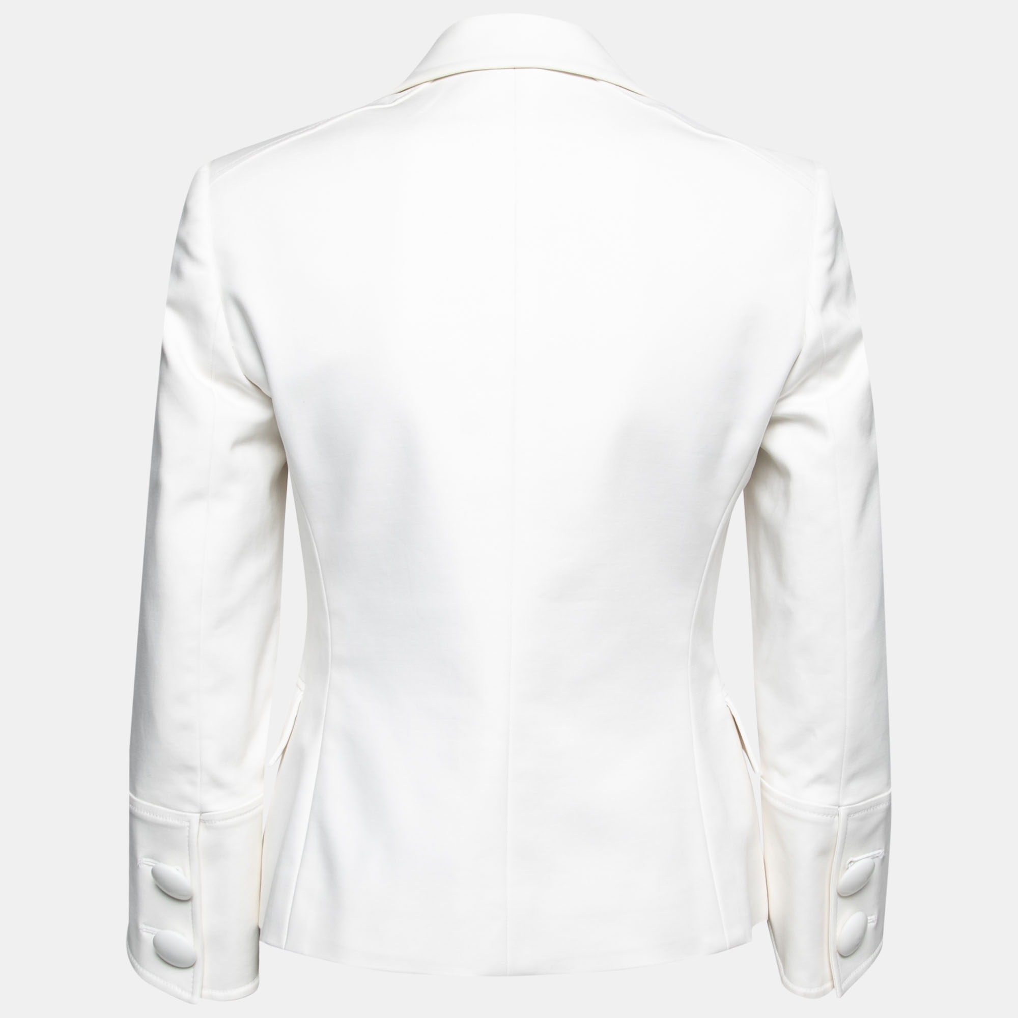 

Versace Vintage White Stretch Cotton Single-Breasted Blazer