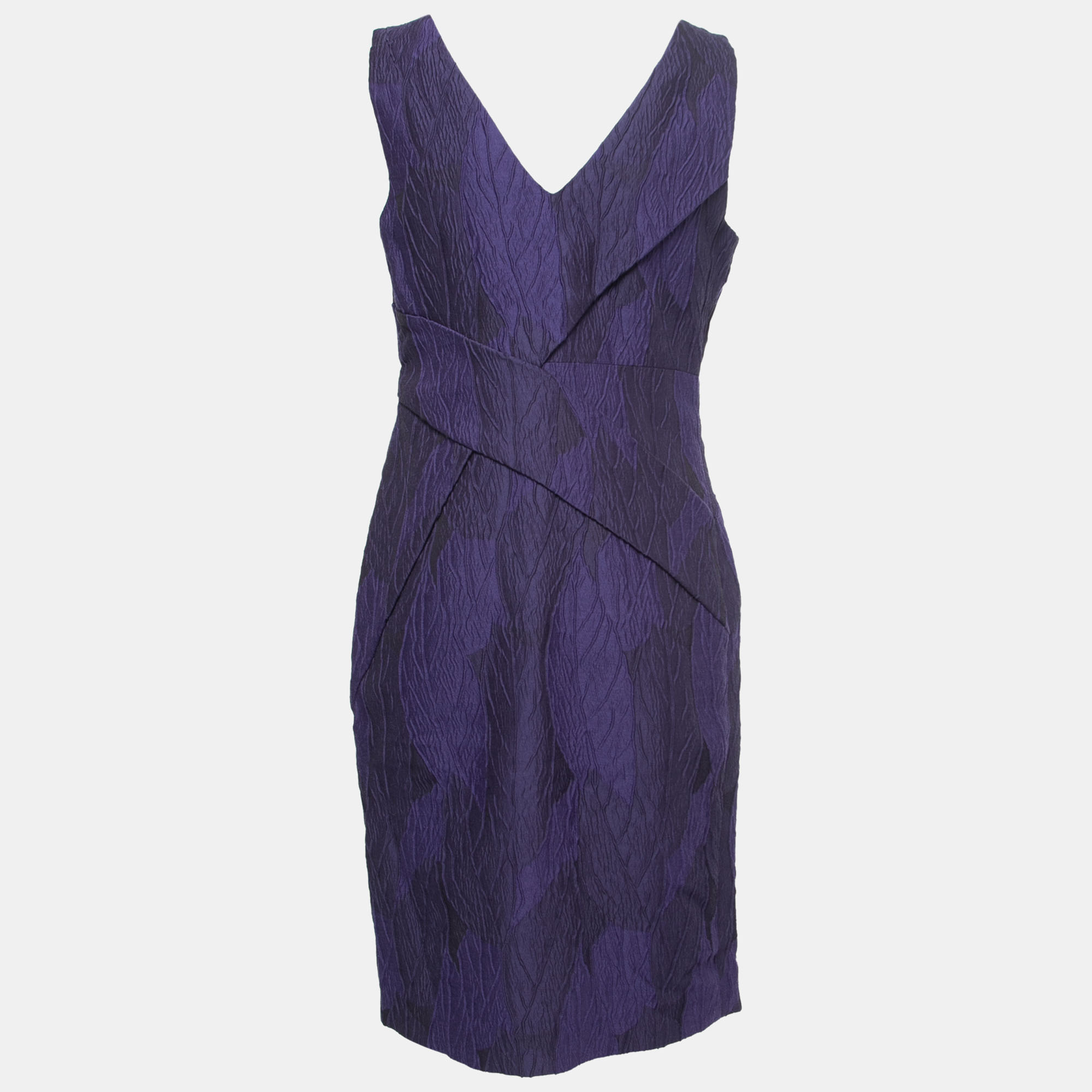 

Versace Purple Jacquard V Neck Bodycon Dress