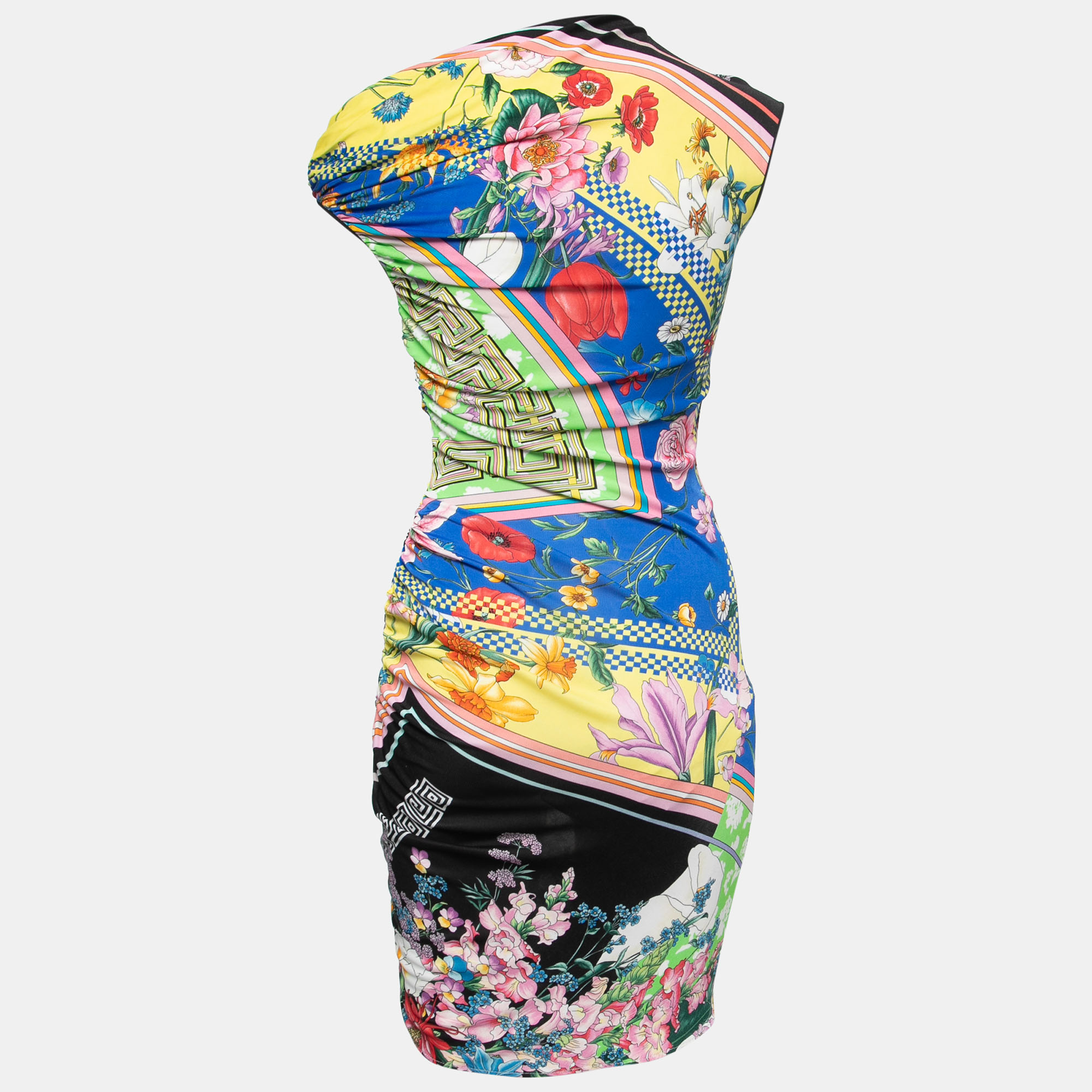 

Versace Multicolor Stretch Jersey Ruched Bodycon Dress