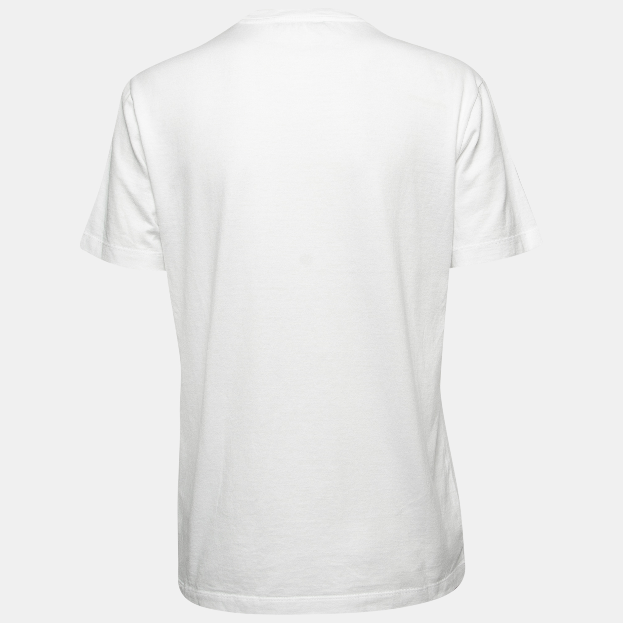 

Versace White Cotton Medusa Embroidered Logo T Shirt