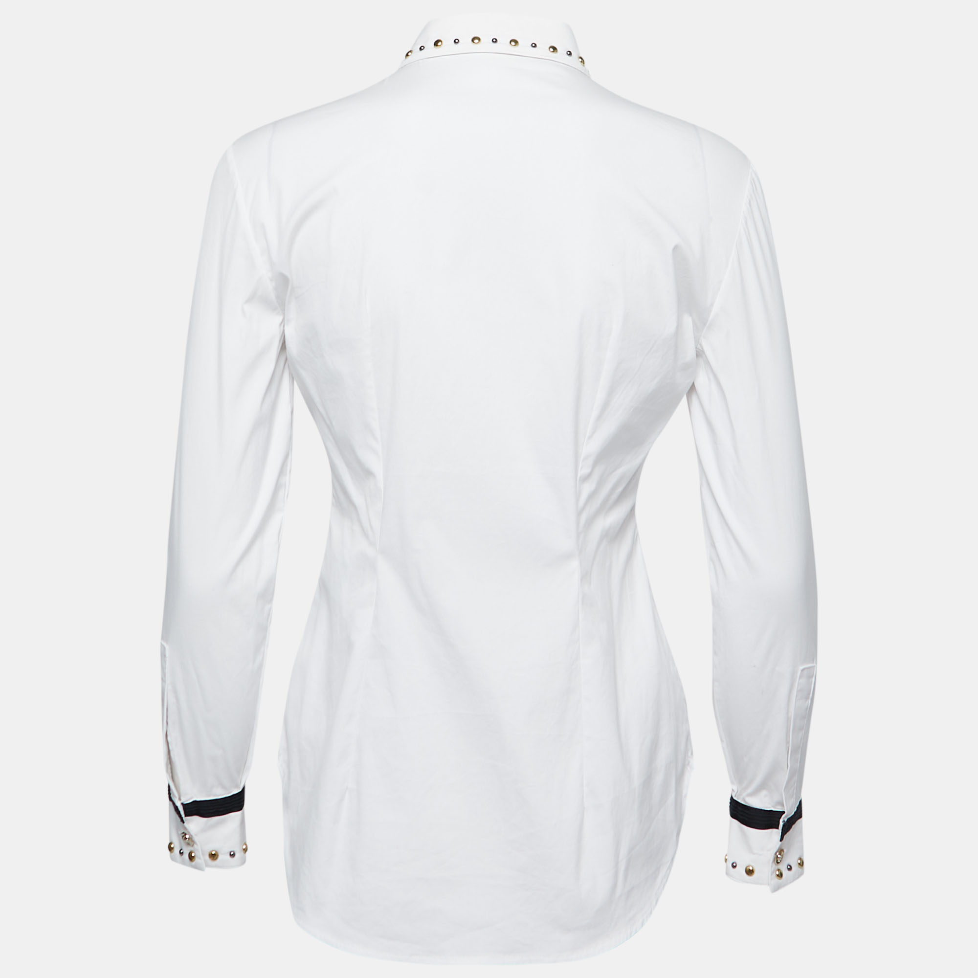 

Versace White Cotton Stud Detail Button Front Shirt
