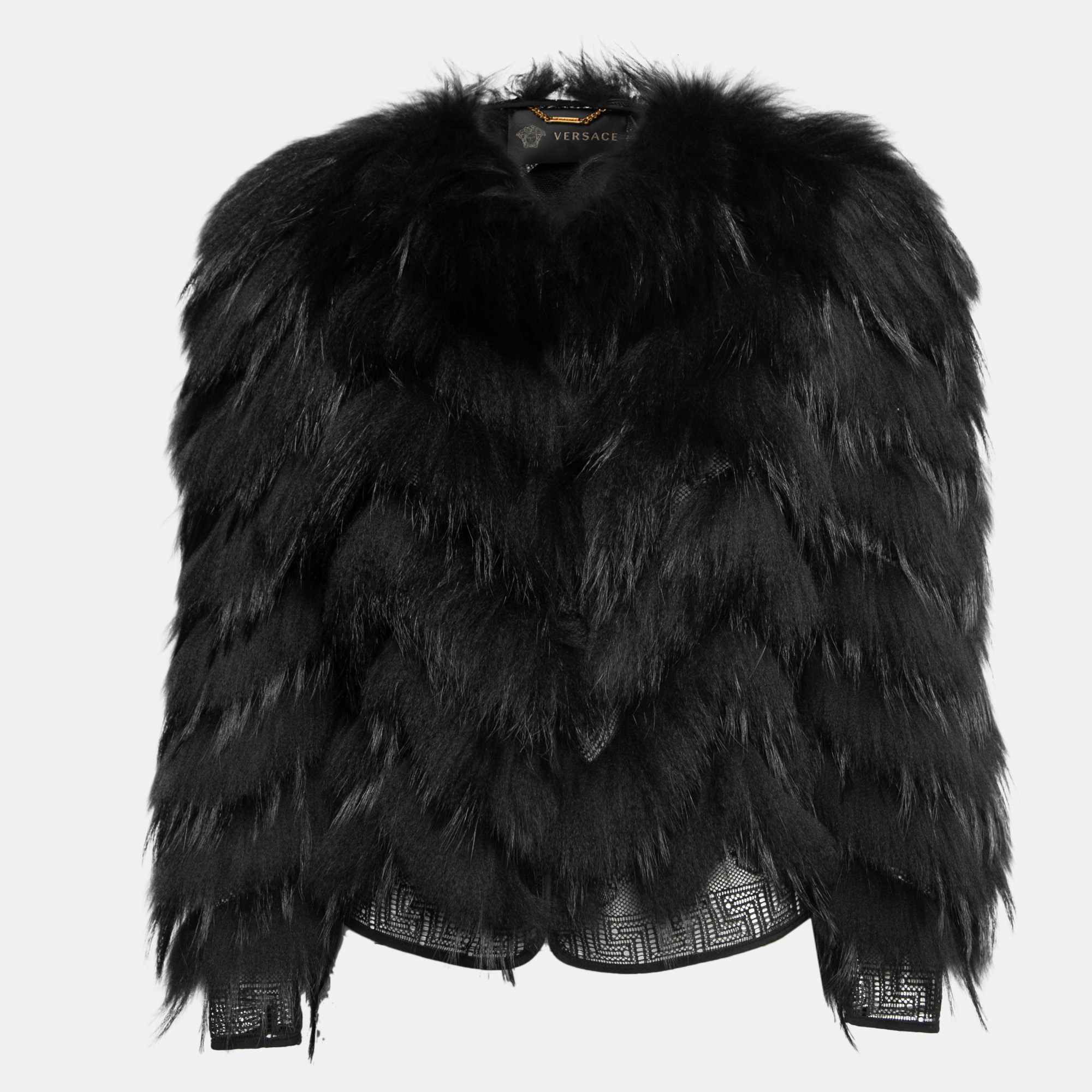 

Versace Black Raccoon Fur Cropped Jacket