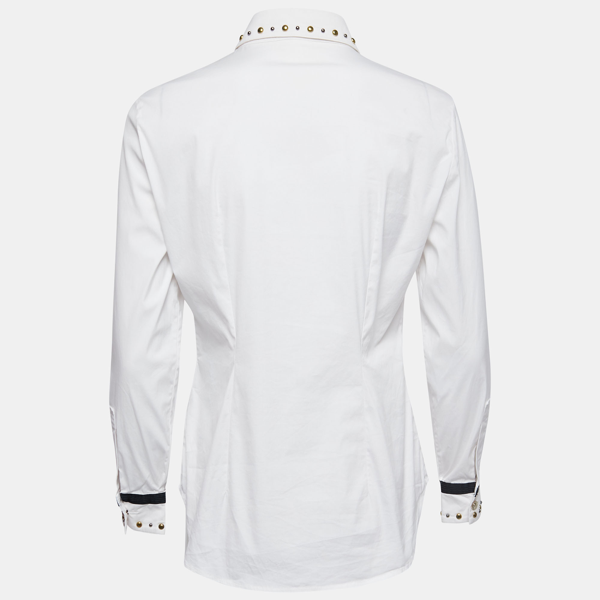 

Versace White Cotton Stud Detail Full Sleeve Shirt