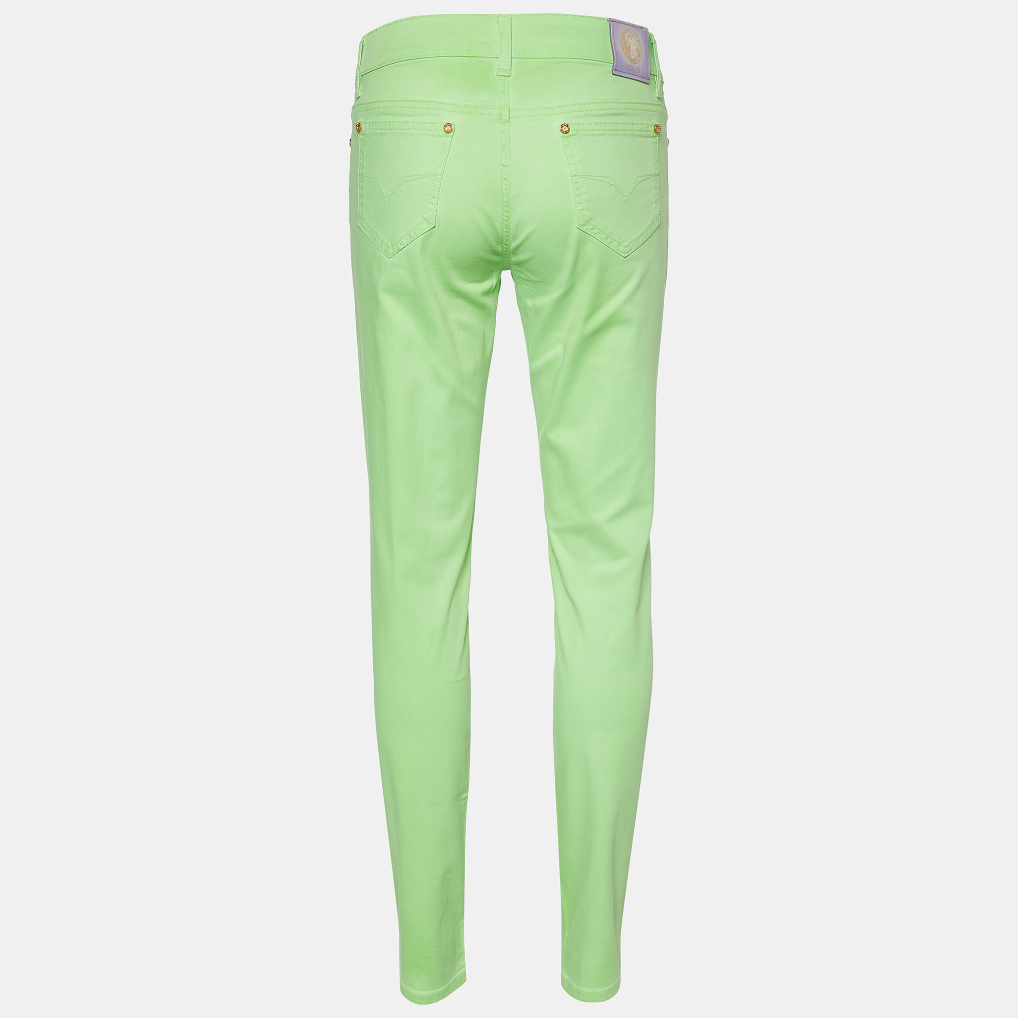 

Versus Versace Neon Green Cotton Tapered Jeans