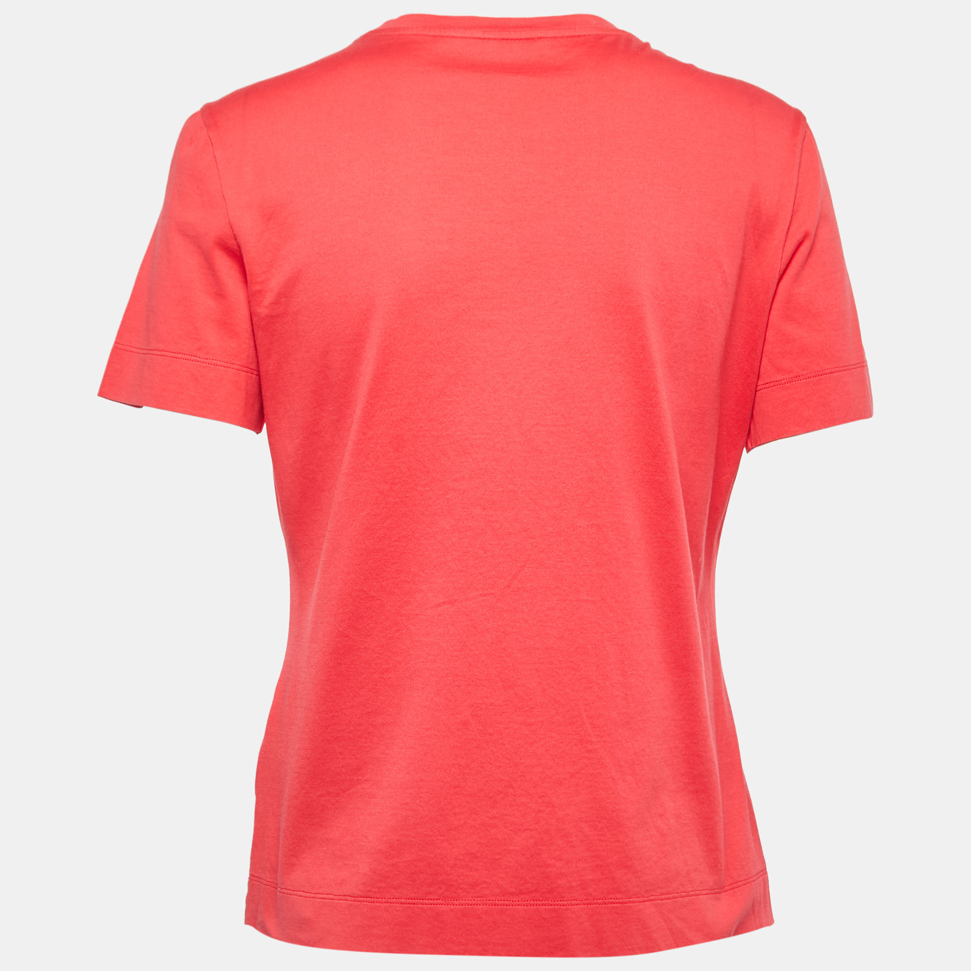 

Versace Red Logo Embroidered Cotton Half Sleeve T-Shirt