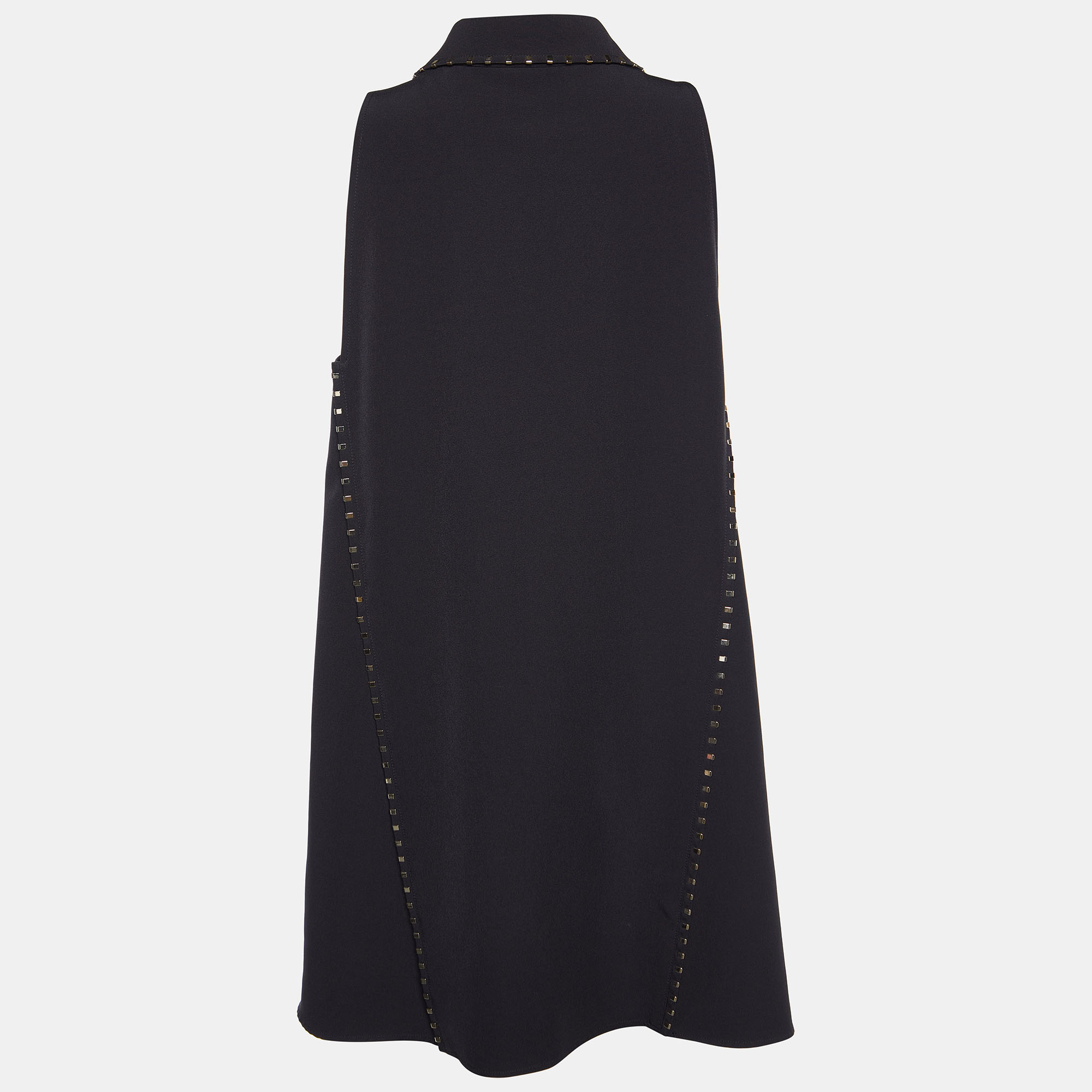 

Versace Collection Black Crepe Metal Detail Shift Dress