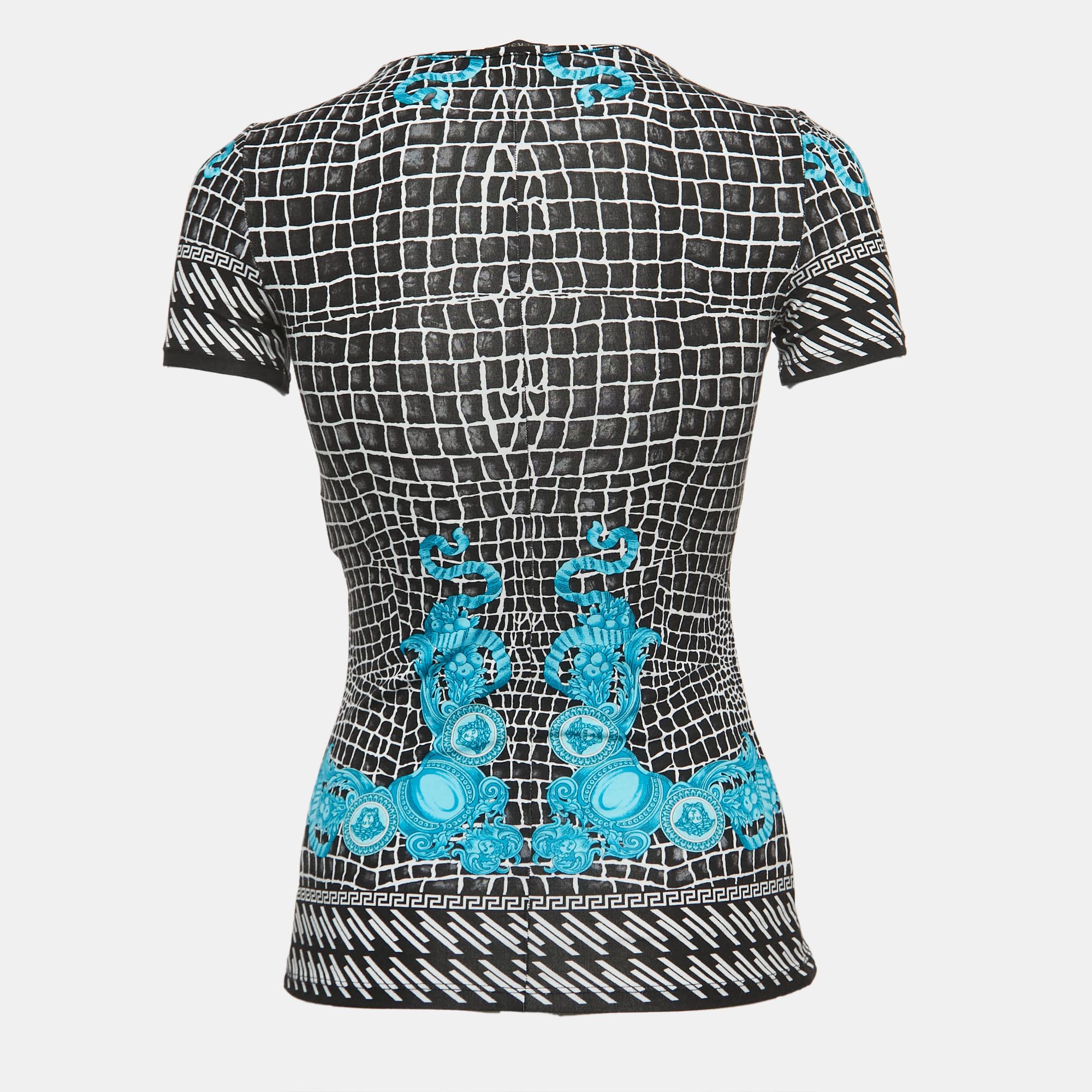 

Versace Black/Blue Baroque Medusa Print Jersey T-Shirt