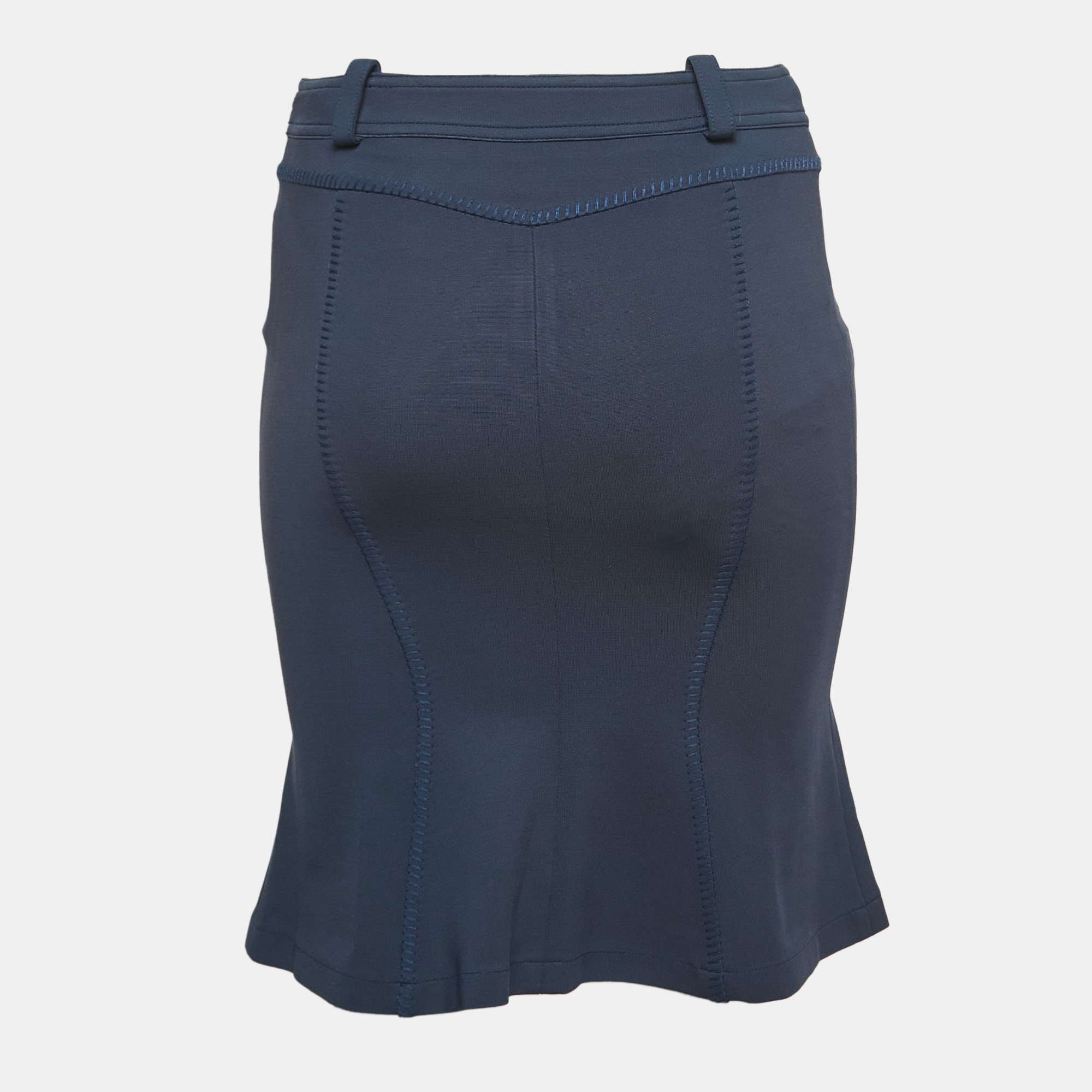 

Versace Navy Blue Crepe Flared Mini Skirt