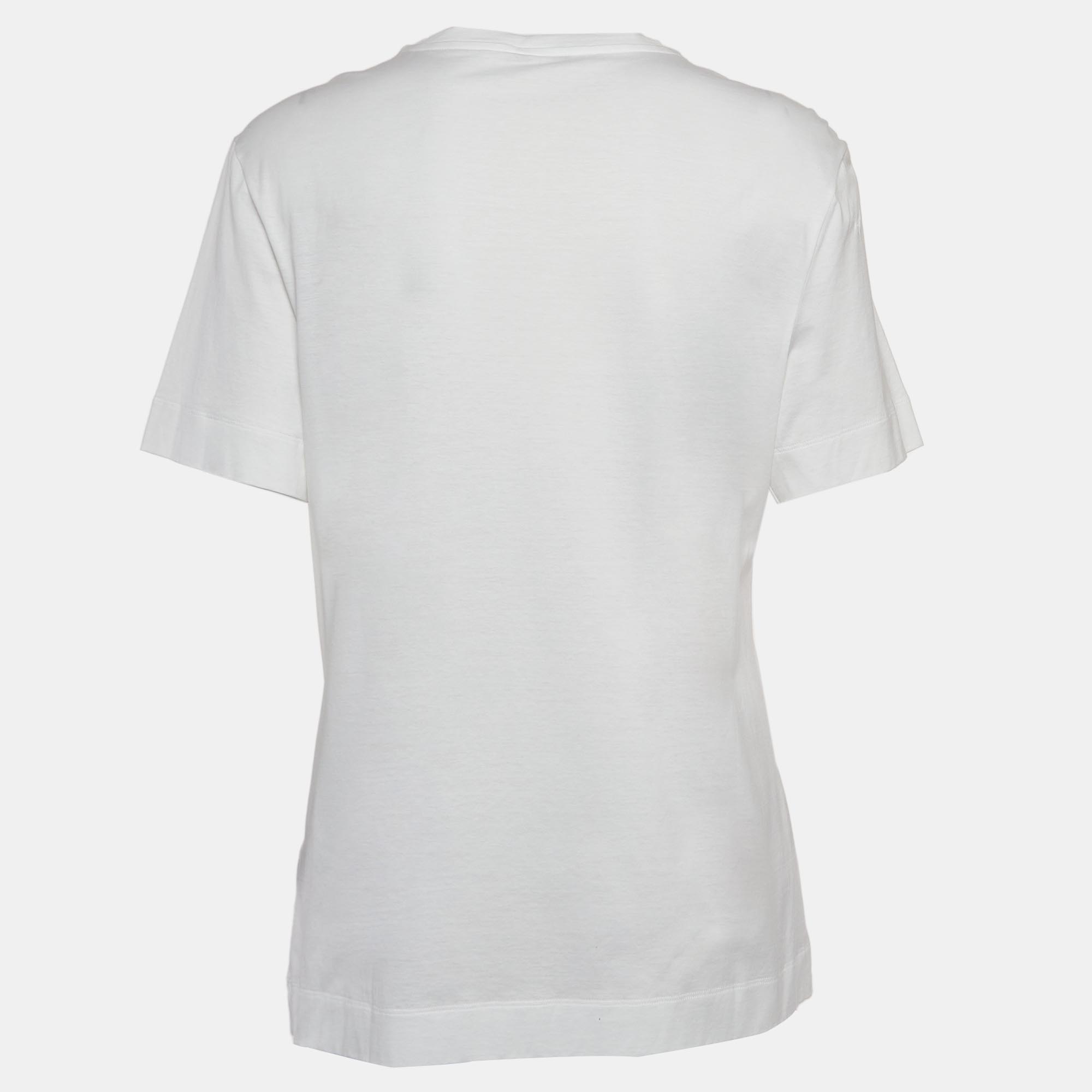 

Versace White Logo Print Cotton T-Shirt