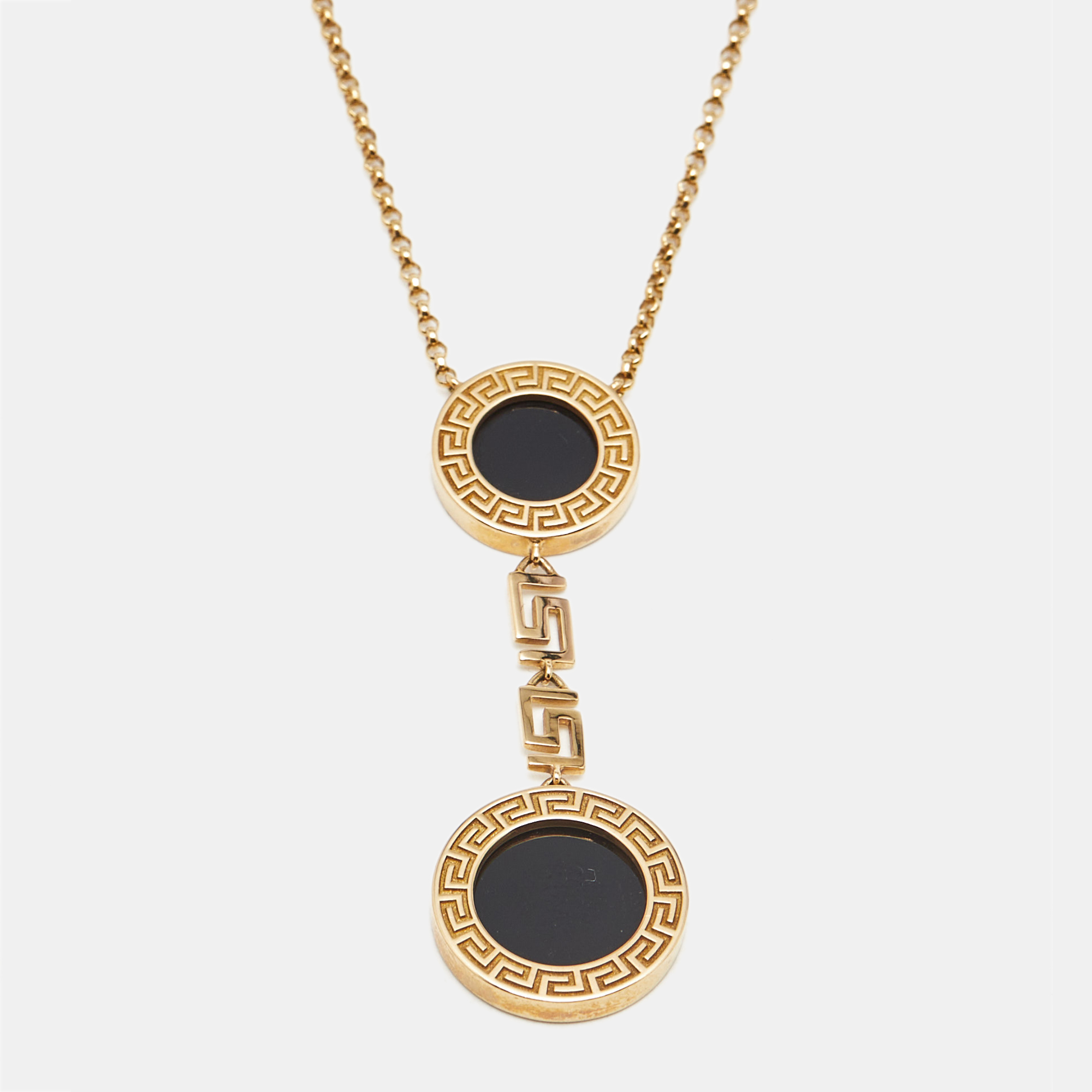 

Versace Greca Onyx 18k Yellow Gold Necklace