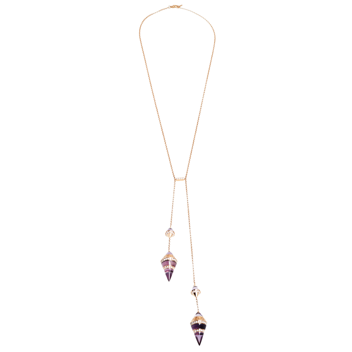 

Versace Virya Amethyst Diamond 18K Rose Gold Sautoir Necklace