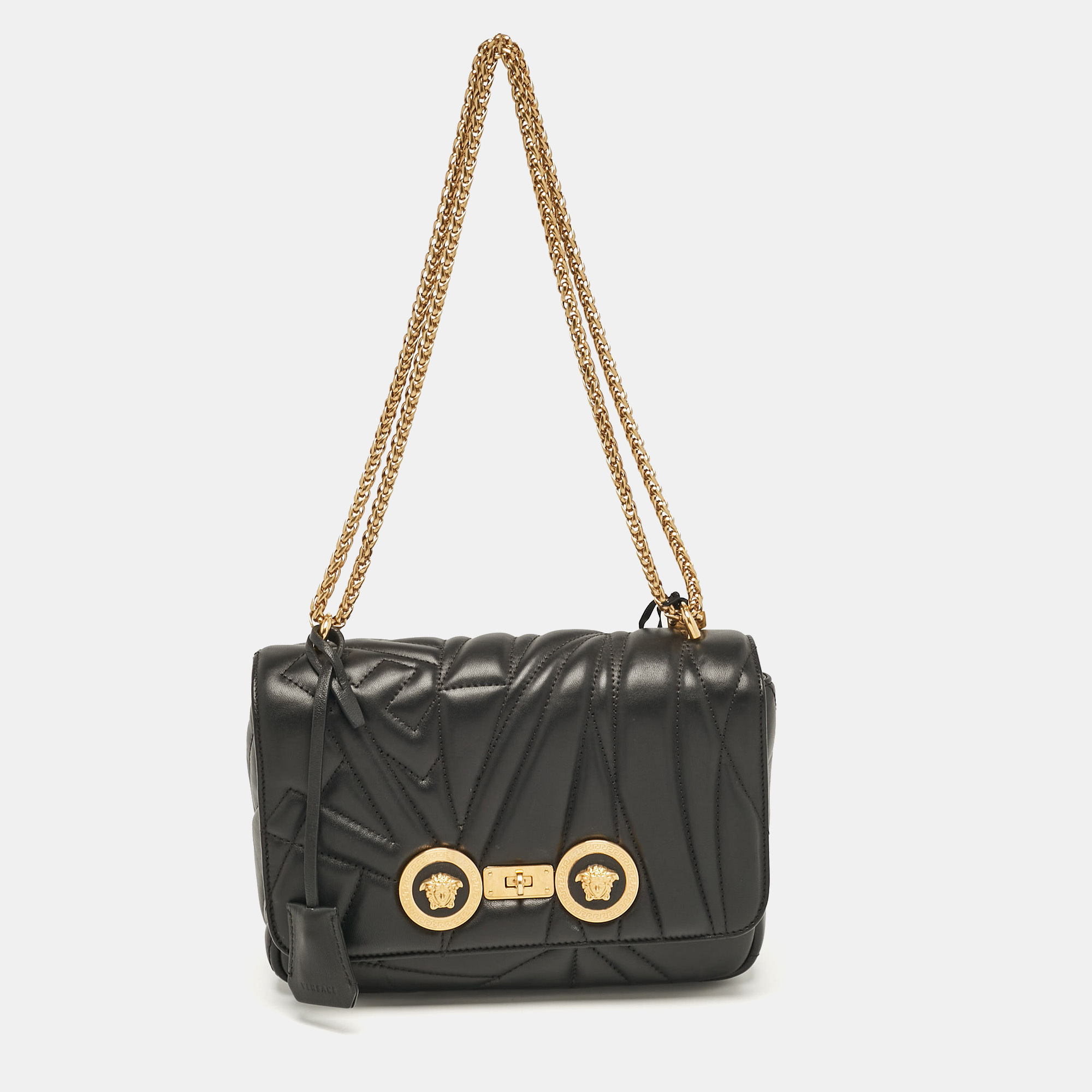 

Versace Black Quilted Leather Icon Shoulder Bag