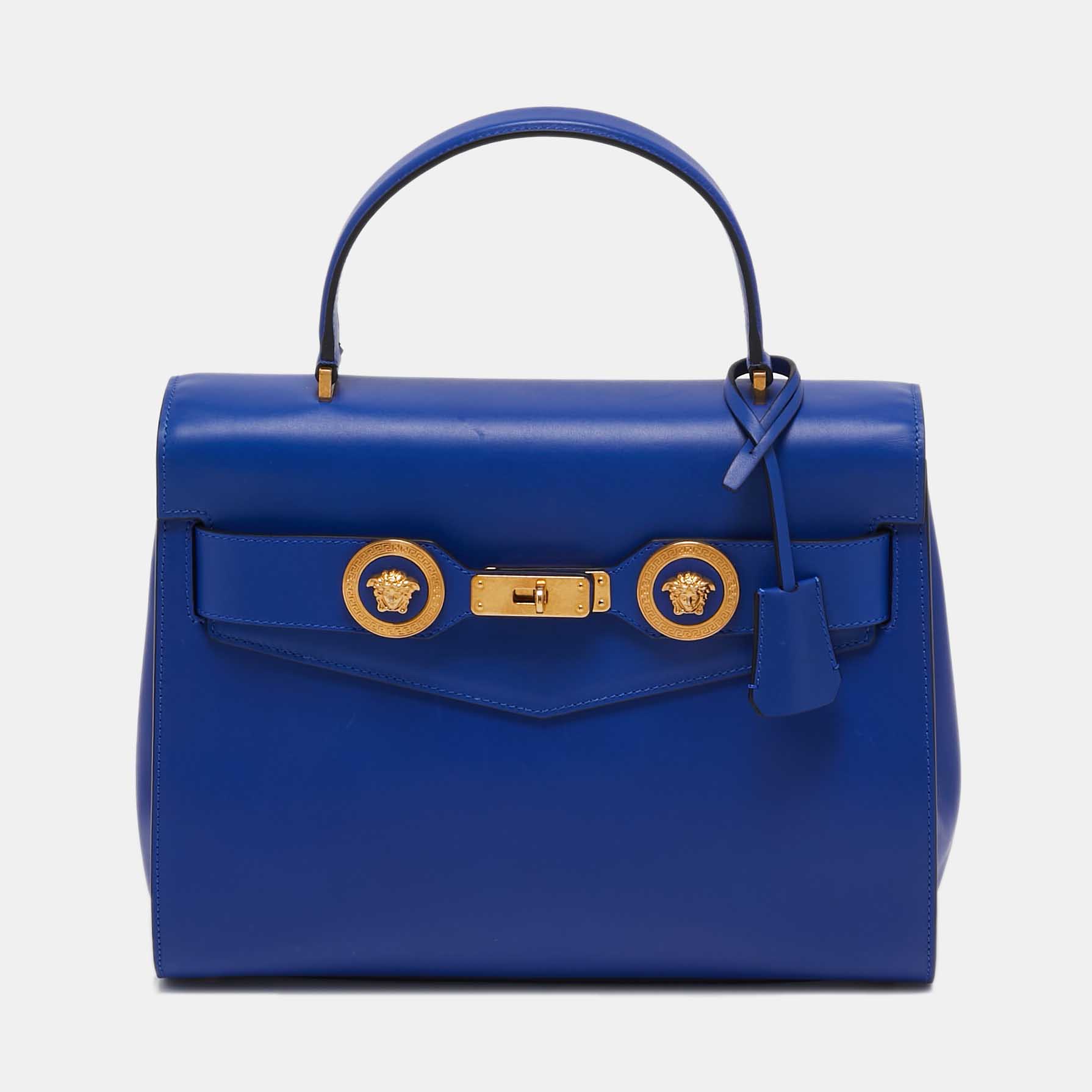 

Versace Blue Leather Icon Top Handle Bag