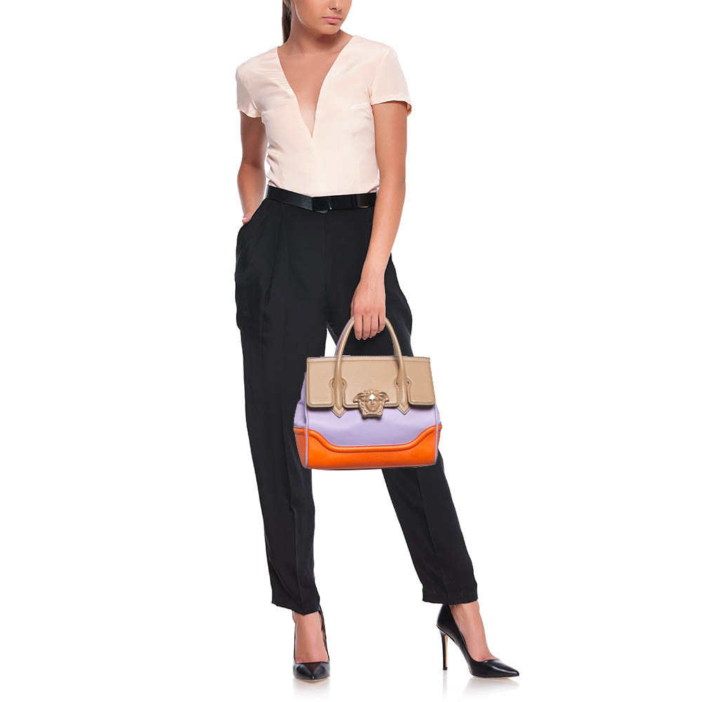 Versace Tricolor Leather Palazzo Empire Tote 