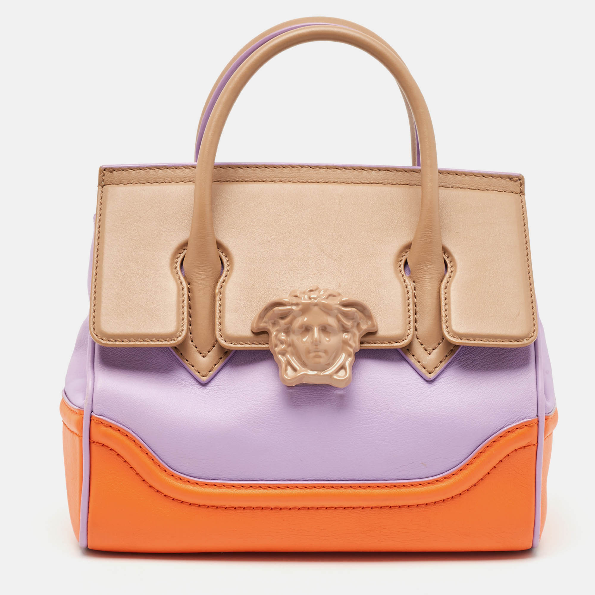 

Versace Tricolor Leather Palazzo Empire Tote, Multicolor