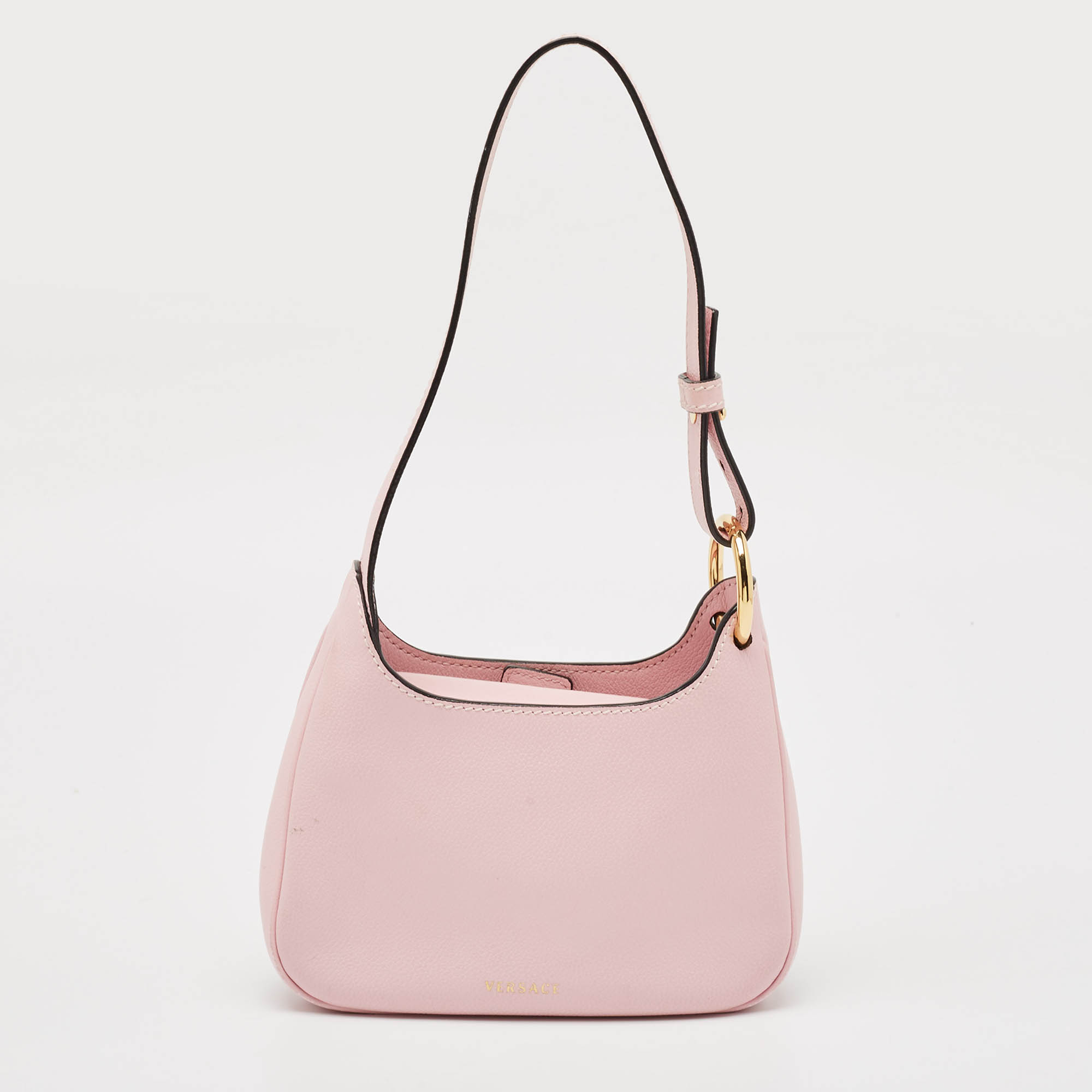 Versace Light Pink Leather La Medusa Shoulder Bag 