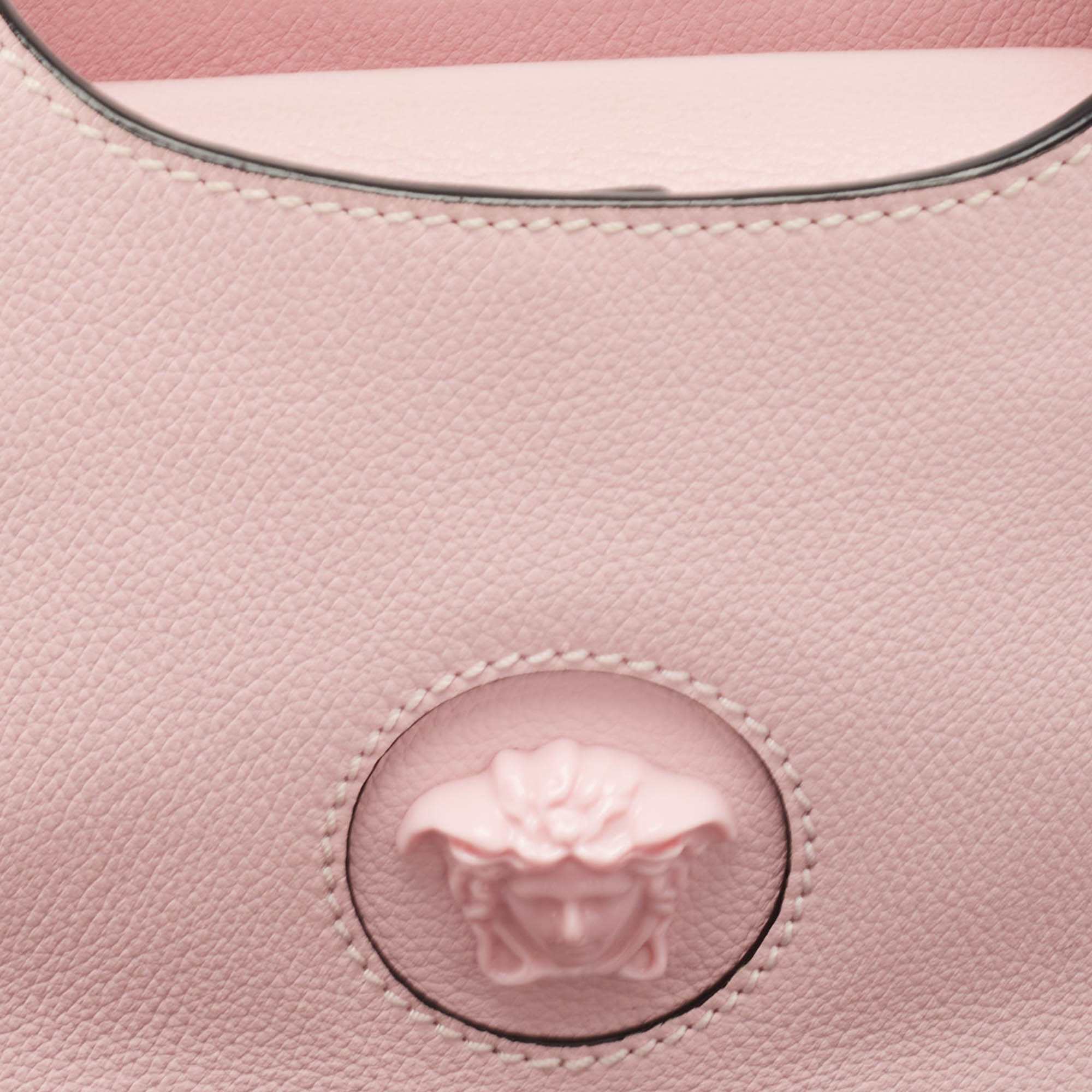 Versace Light Pink Leather La Medusa Shoulder Bag 