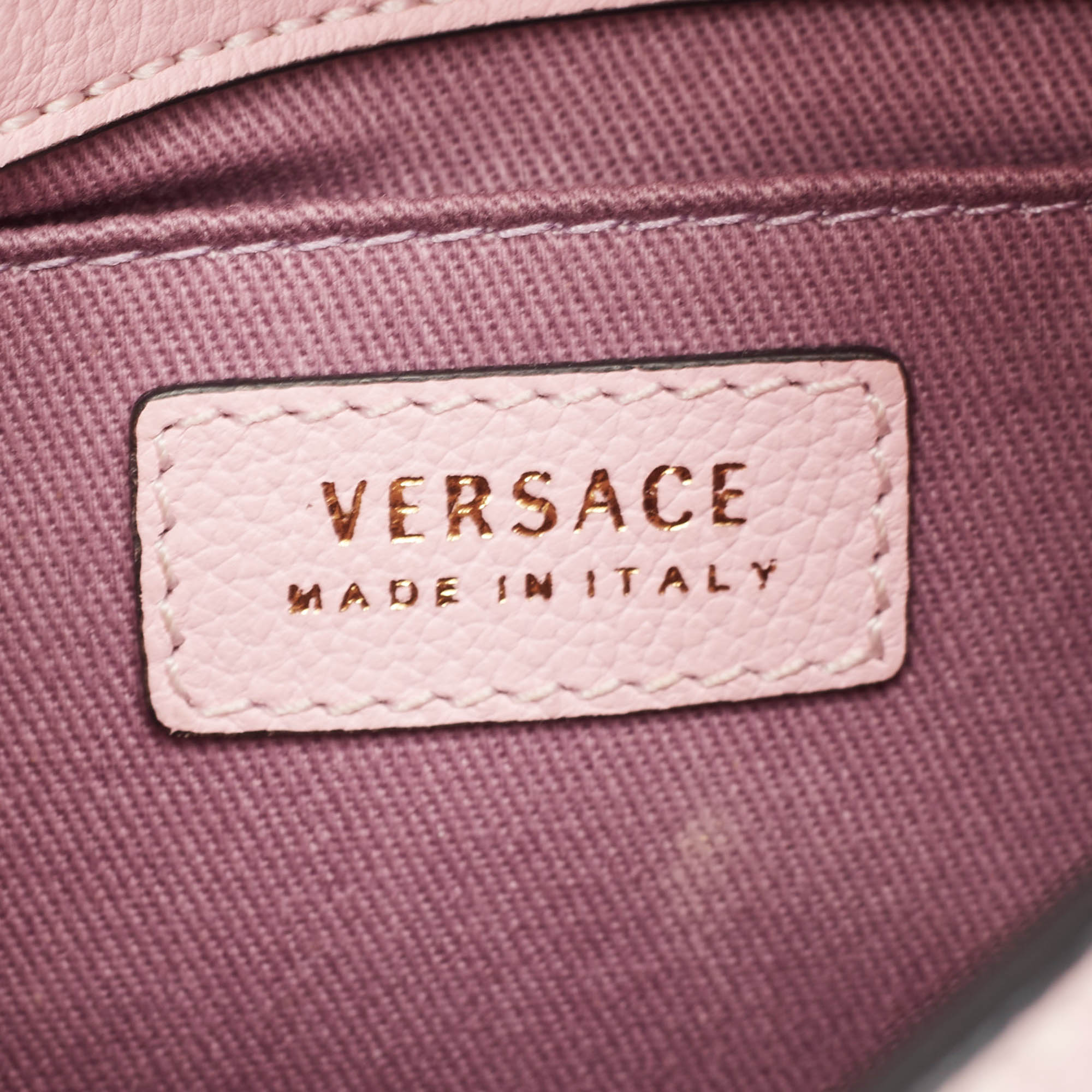 Versace Light Pink Leather La Medusa Shoulder Bag 