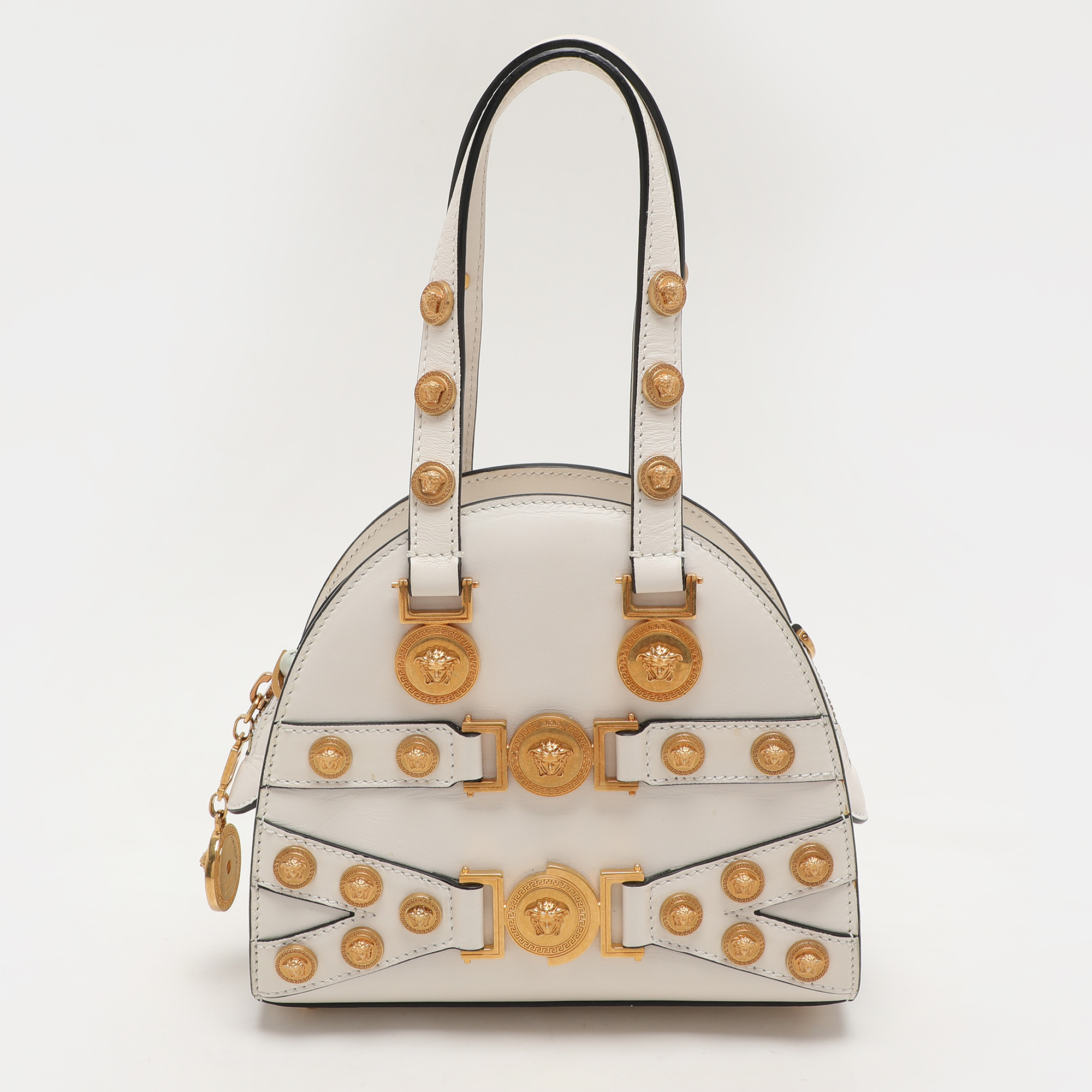 

Versace White Leather Tribute Medallion Satchel