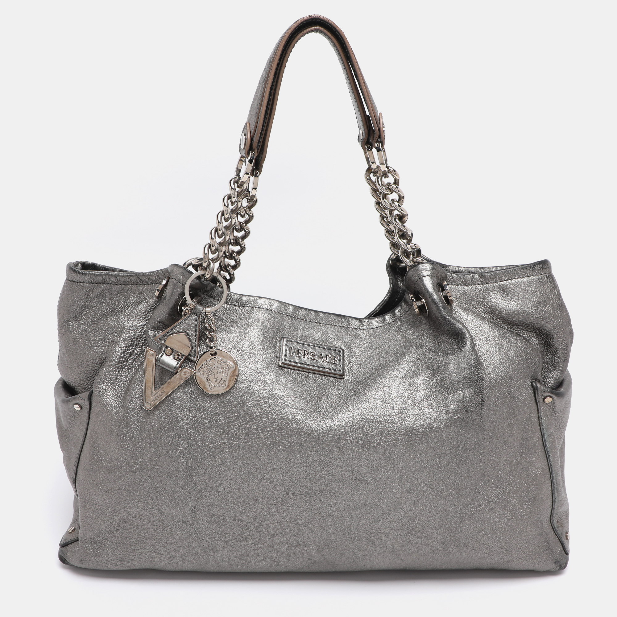

Versace Metallic Leather Chain Shoulder Bag