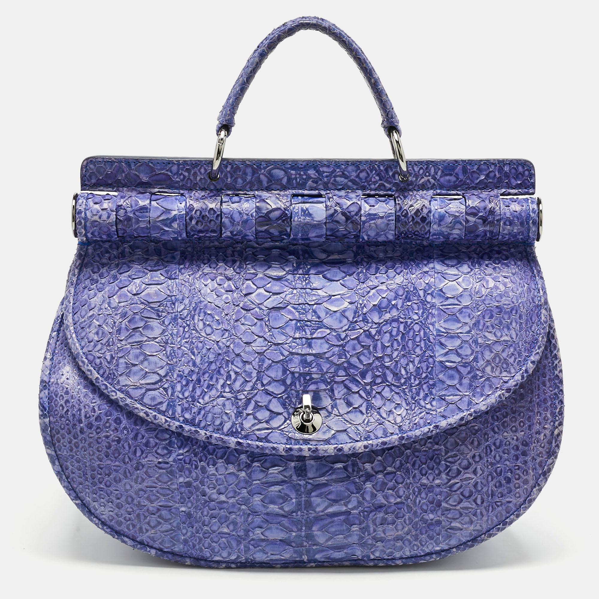 

Versace Purple Python Top Handle Bag