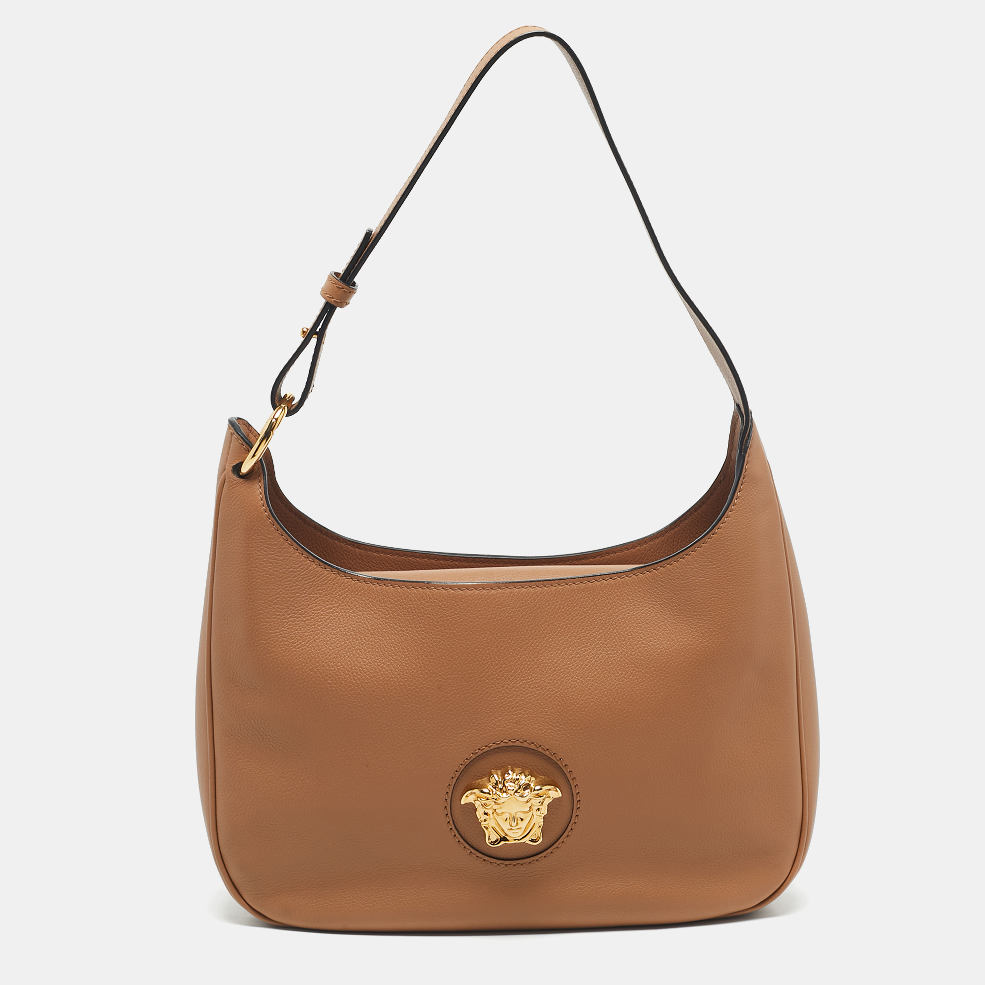 

Versace Brown Leather La Medusa Hobo