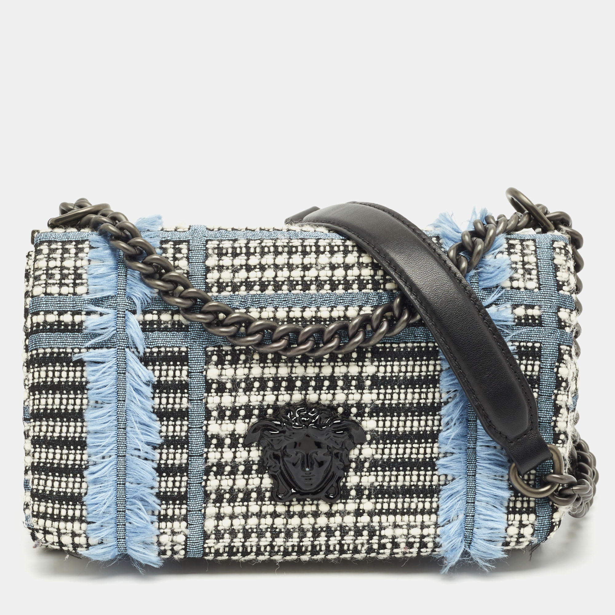 

Versace Blue Tweed Palazzo Sultan Shoulder Bag