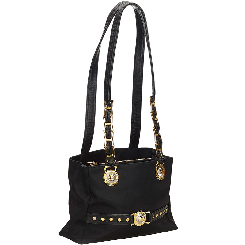 

Versace Black Medusa Nylon Shoulder Bag